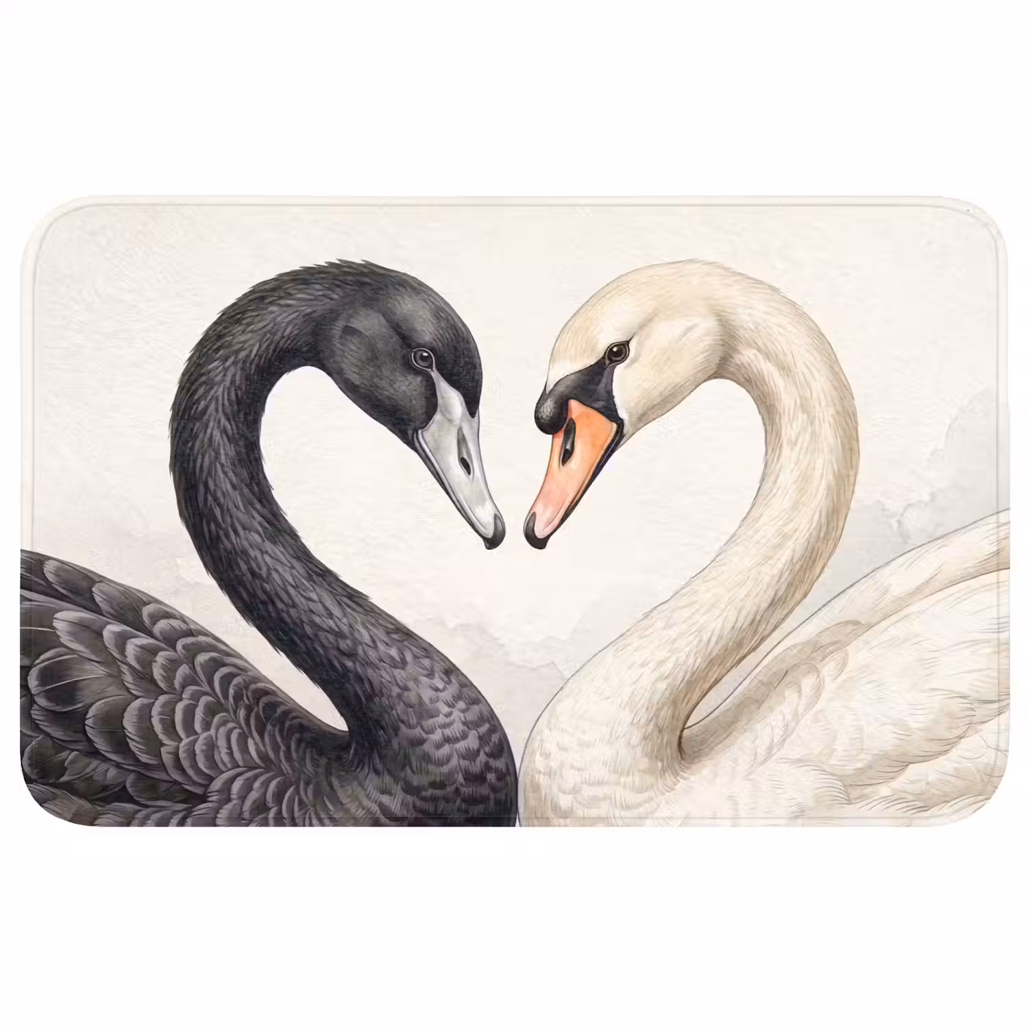 Zwanen - Hartvorm - Dieren Badmat middel -3d