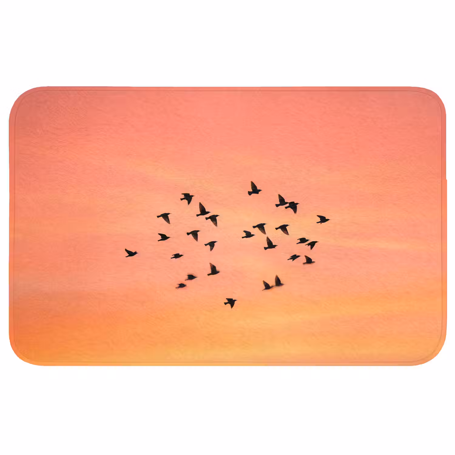 Zwerm - Vogels - Oranje Badmat middel -3d
