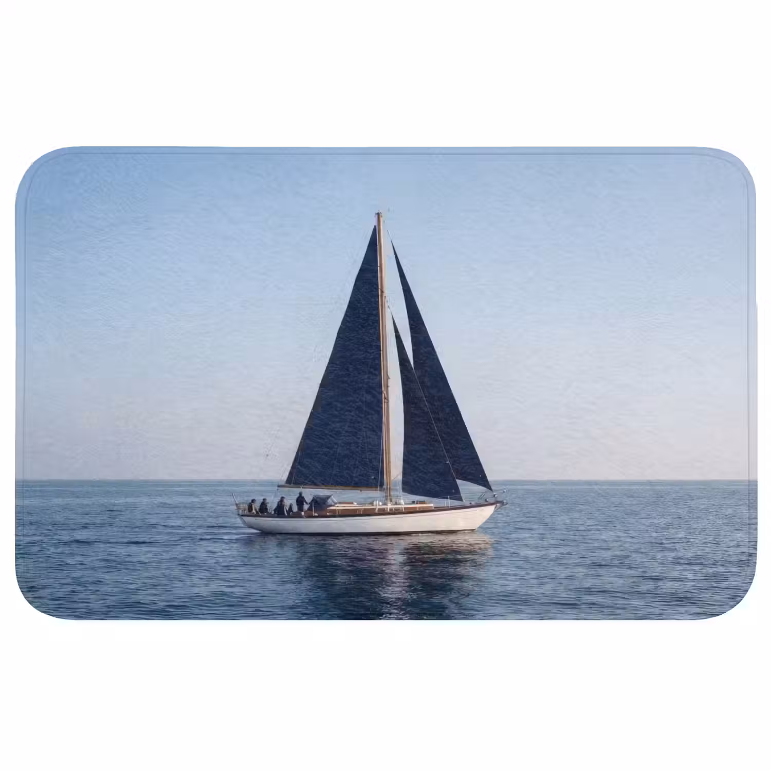 Zeilboot - Zee - Blauw Badmat middel -3d