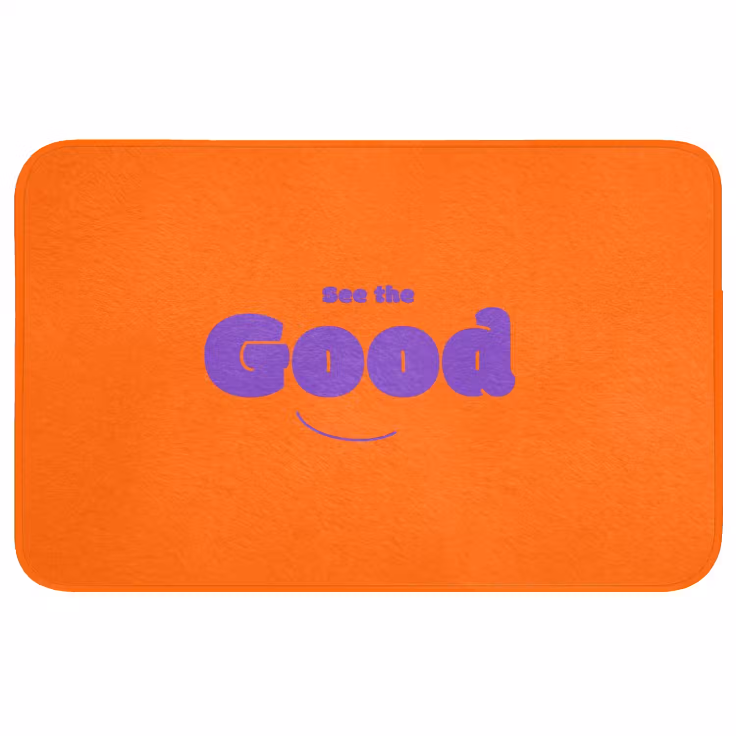 See the good - Paars - Oranje - Smiley Badmat middel -3d