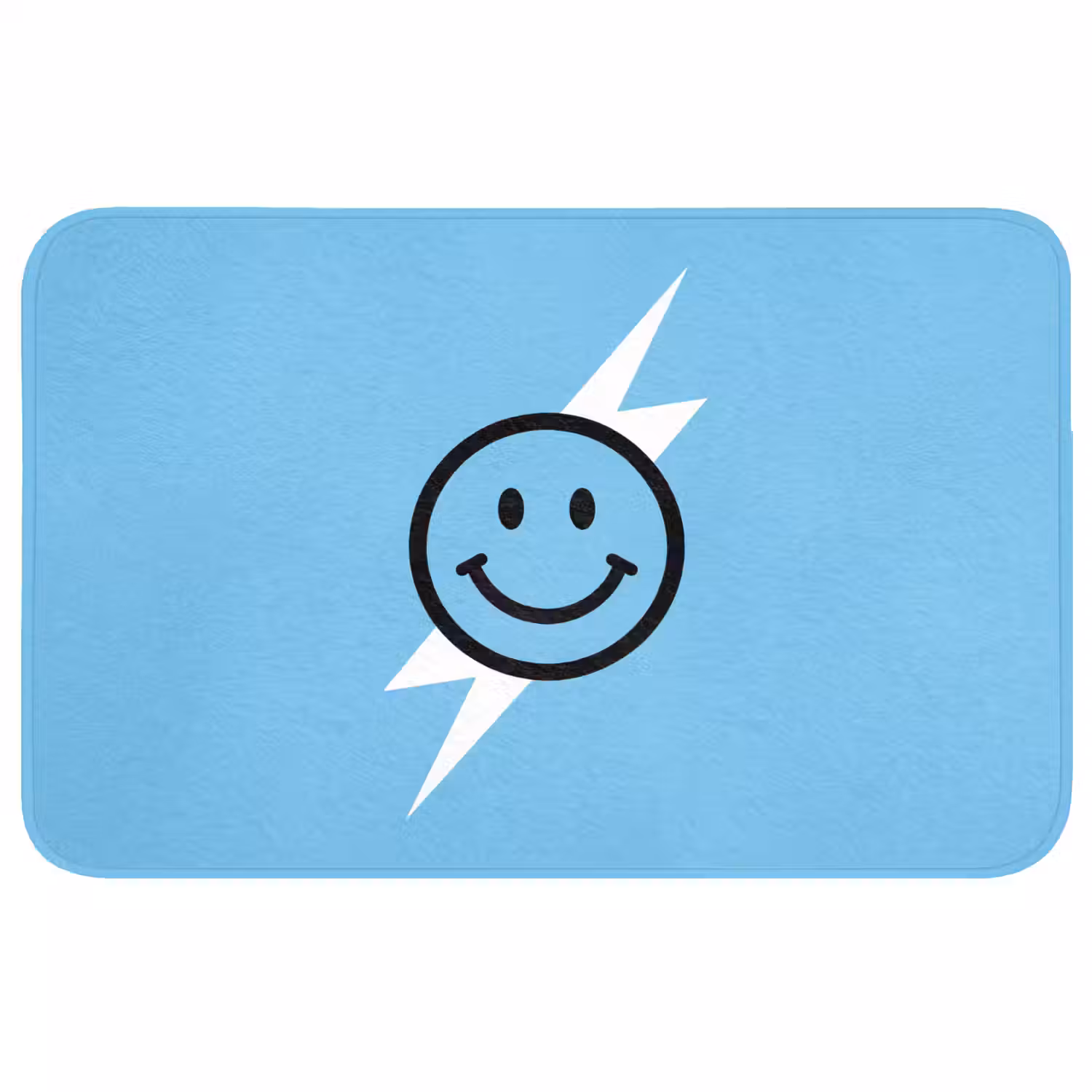 Smiley - Blauw - Bliksem Badmat middel -3d