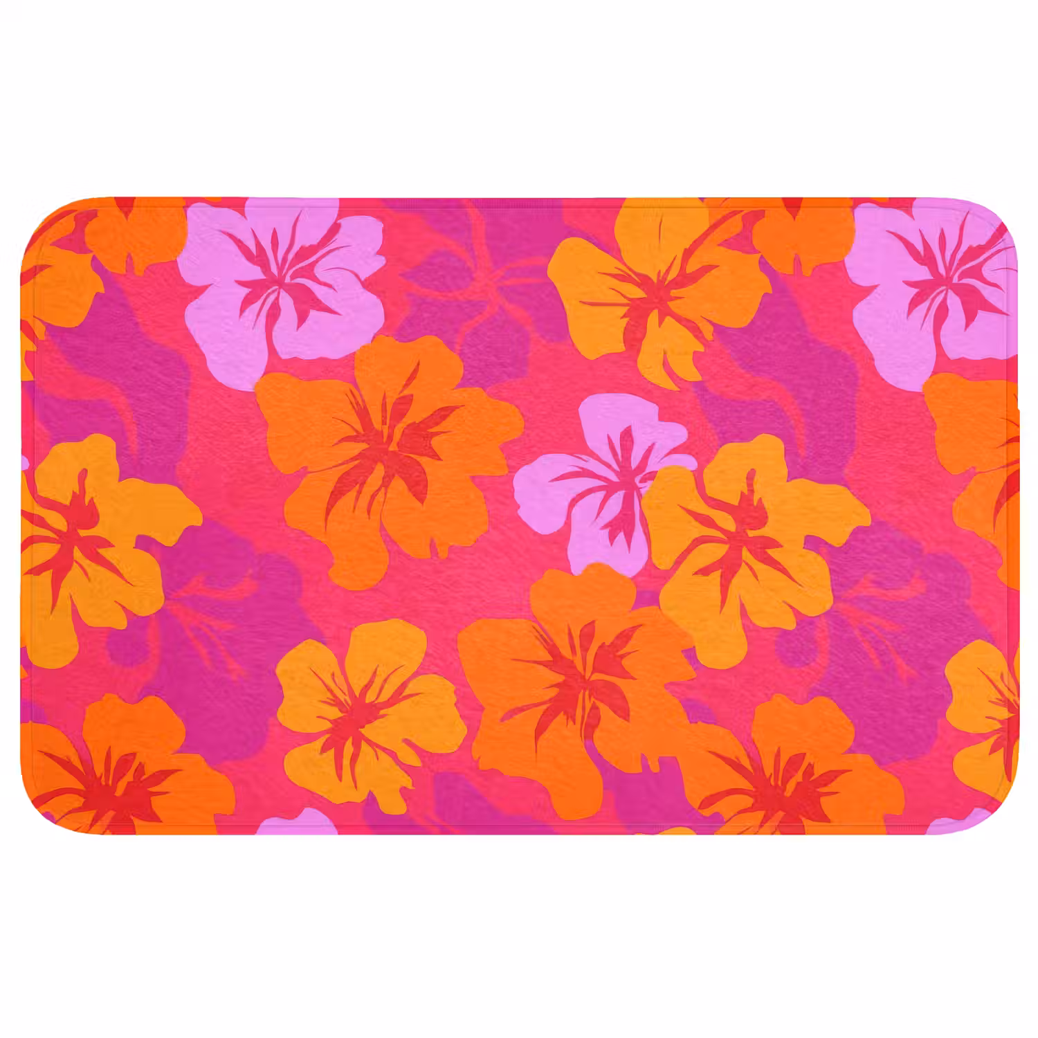 Zomers - Hibiscus - Kleurrijk Badmat middel 997 -3d