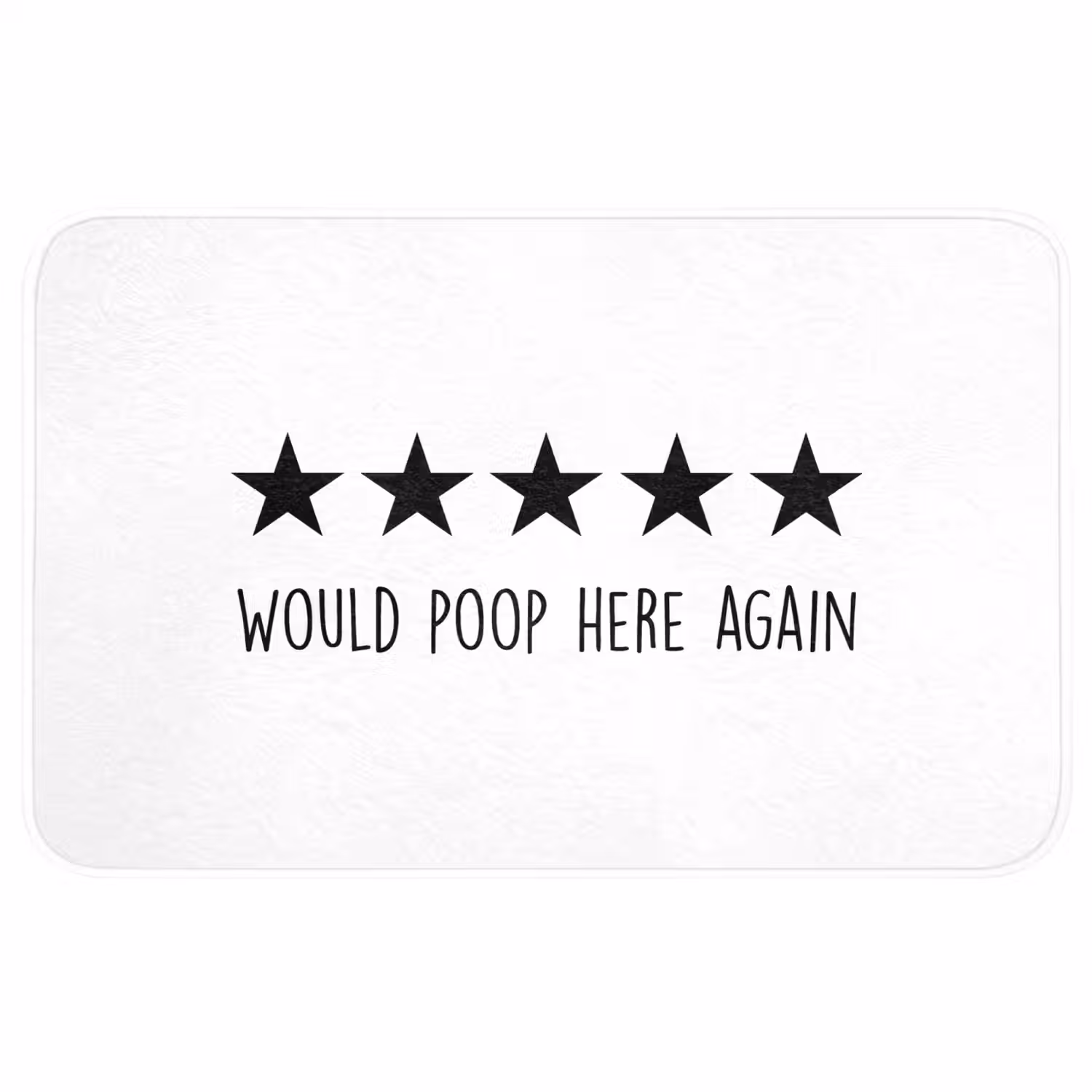 Spreuken - Would poop here again - Zwart - Quote Badmat middel -3d