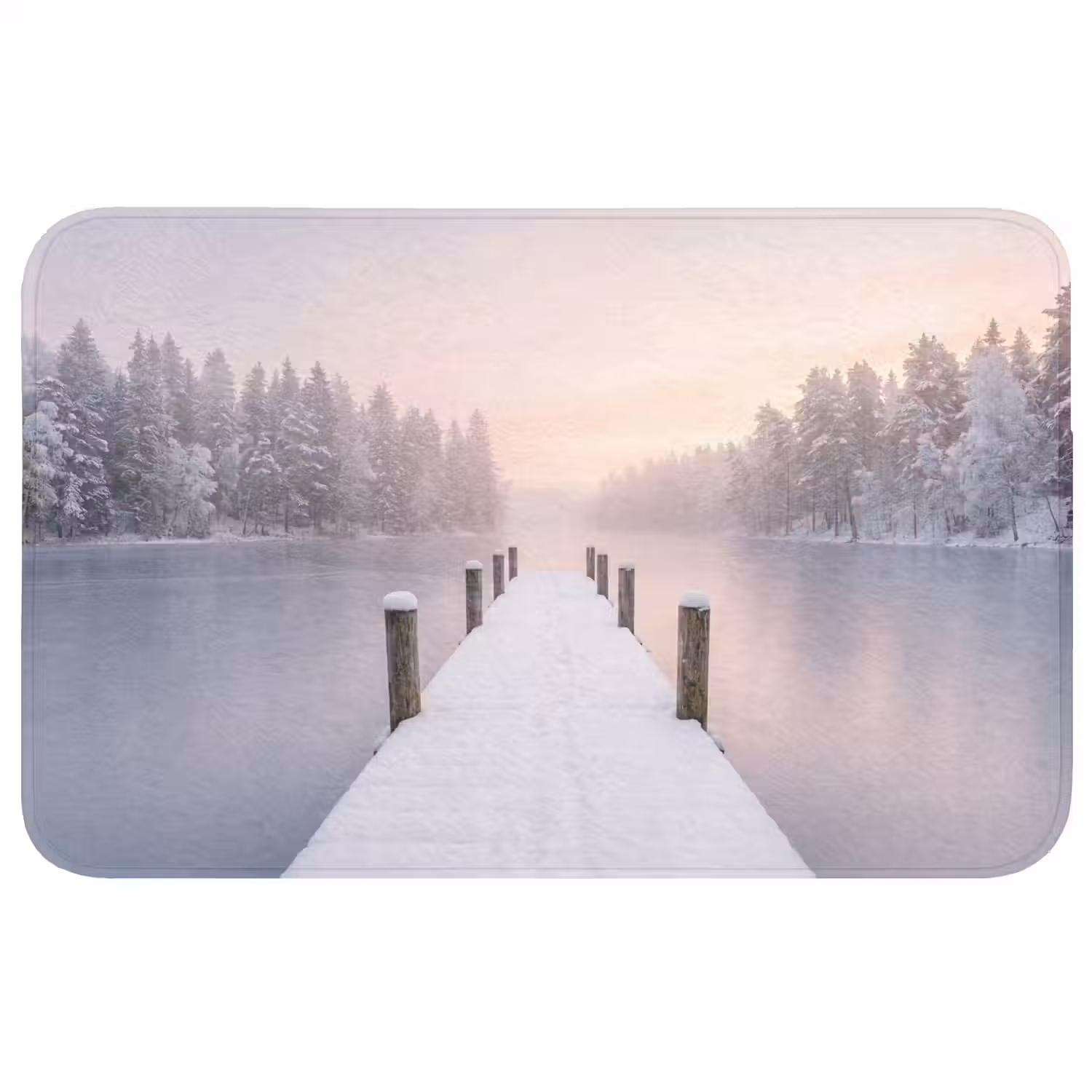 Steiger - Meer - Mist - Winter - Serene Badmat middel -3d