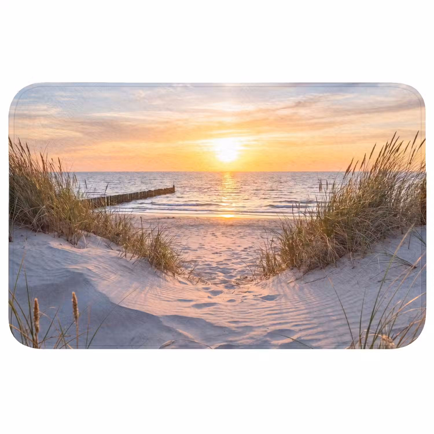 Strand - Zonsondergang - Natuur - Landschap Badmat middel -3d