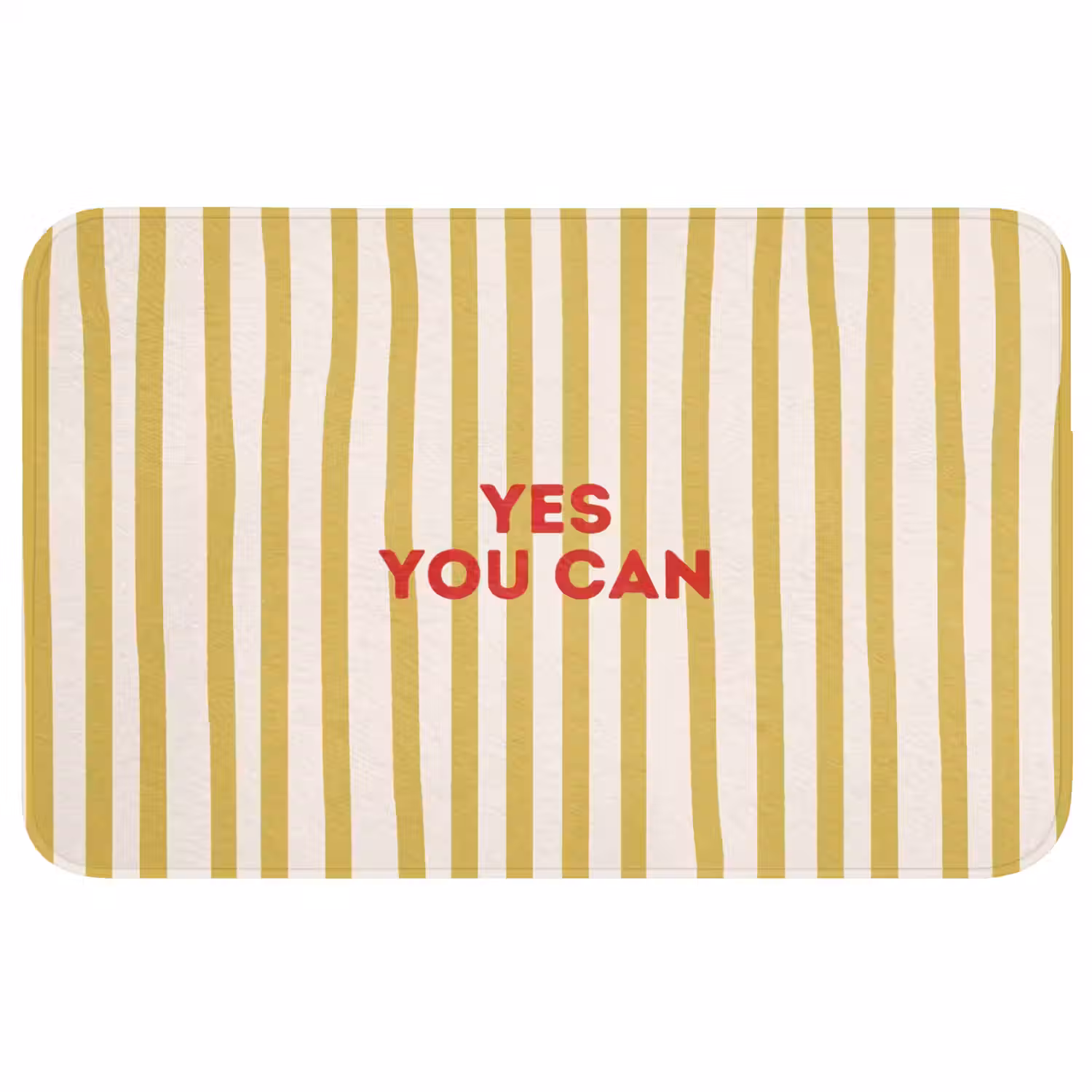 Strepen - Abstract - Yes you can - Rood Badmat middel -3d