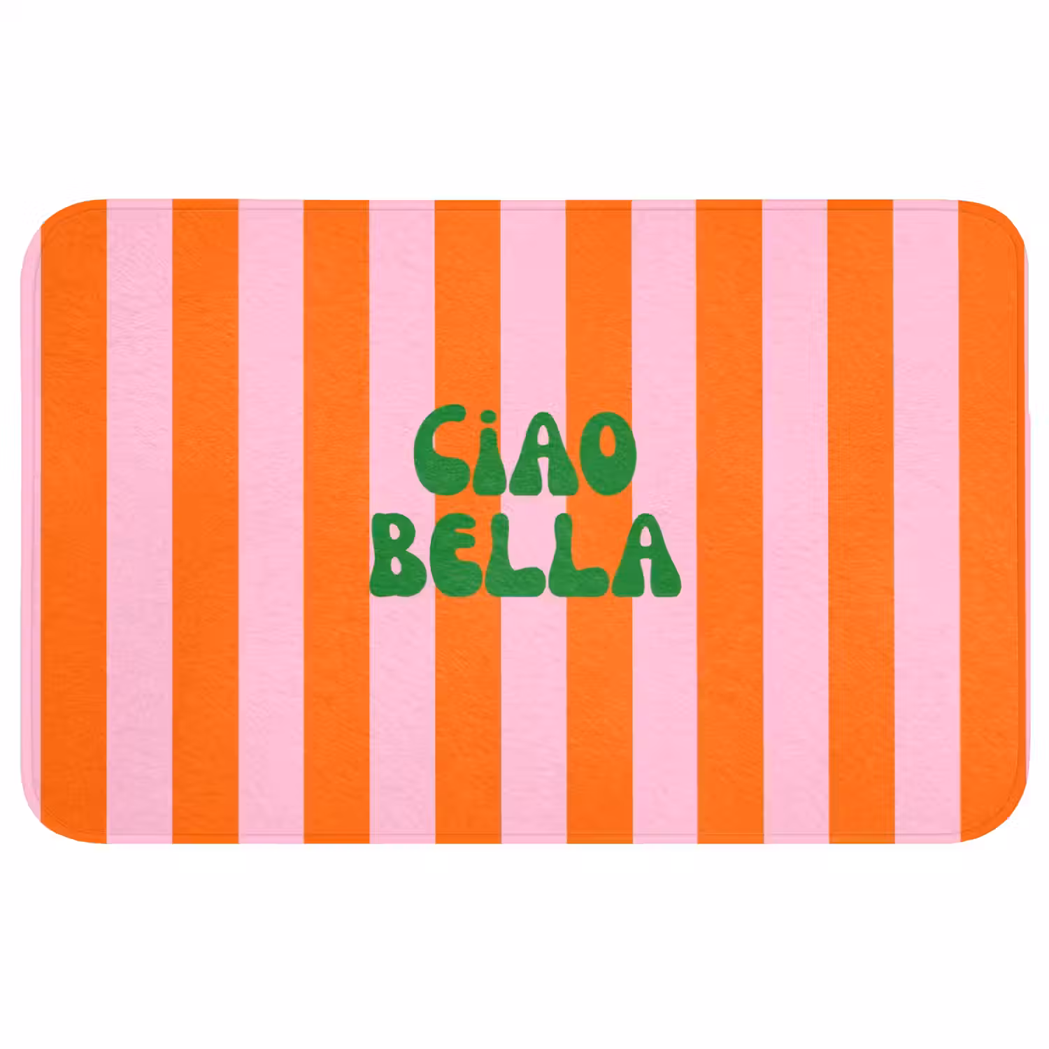 Strepen - Oranje - Verticaal - Ciao bella Badmat middel -3d