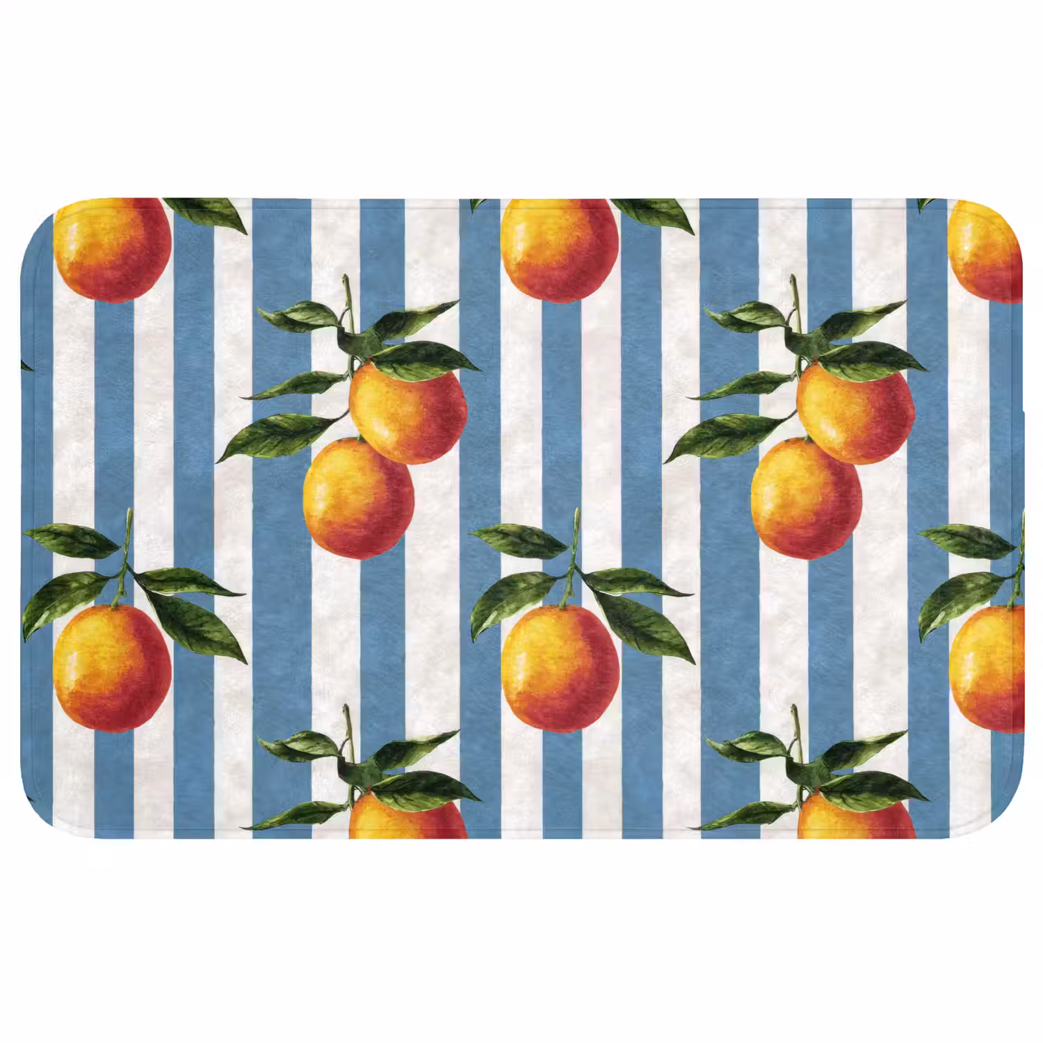 Strepen - Citroen - Blauw Badmat middel 997 -3d