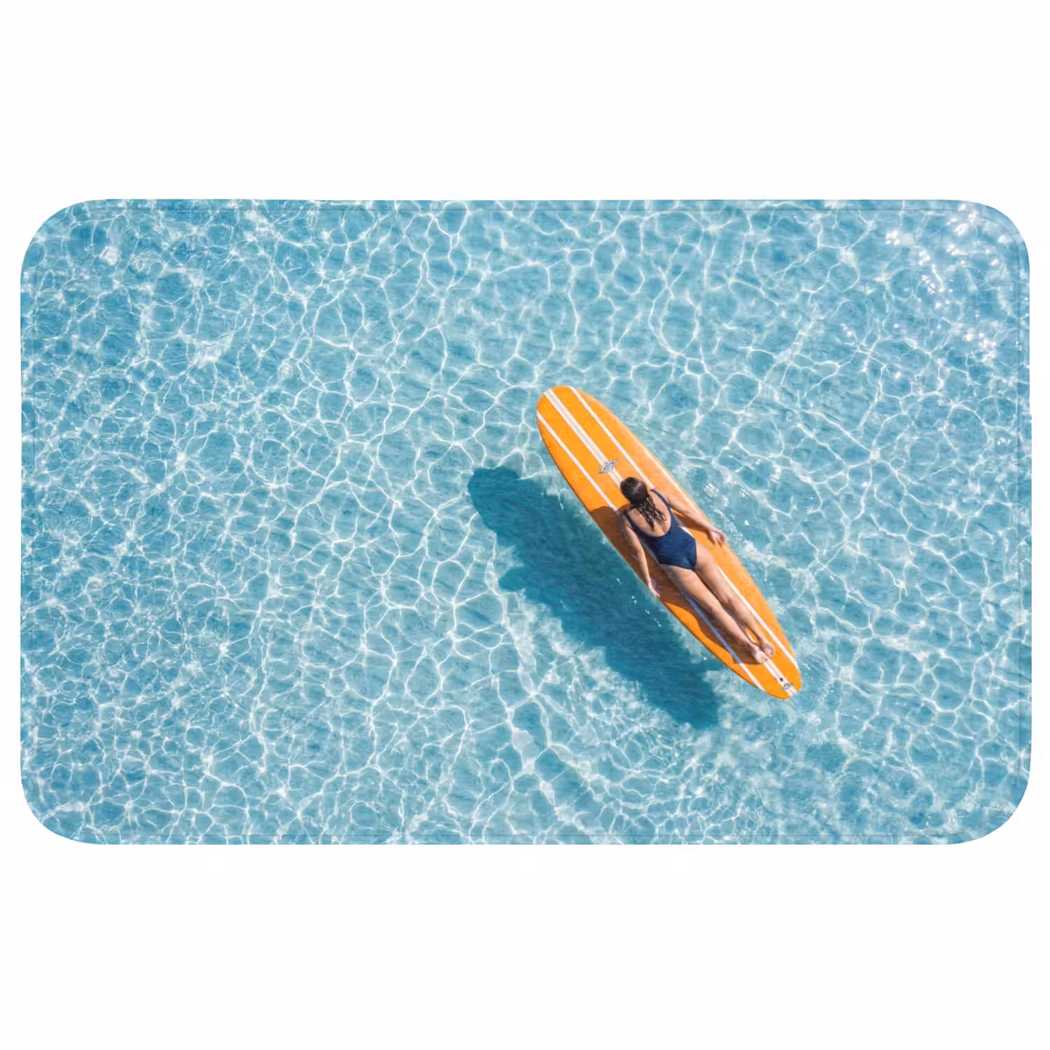 Surfboard - Water - Badpak - Oranje Badmat middel -3d
