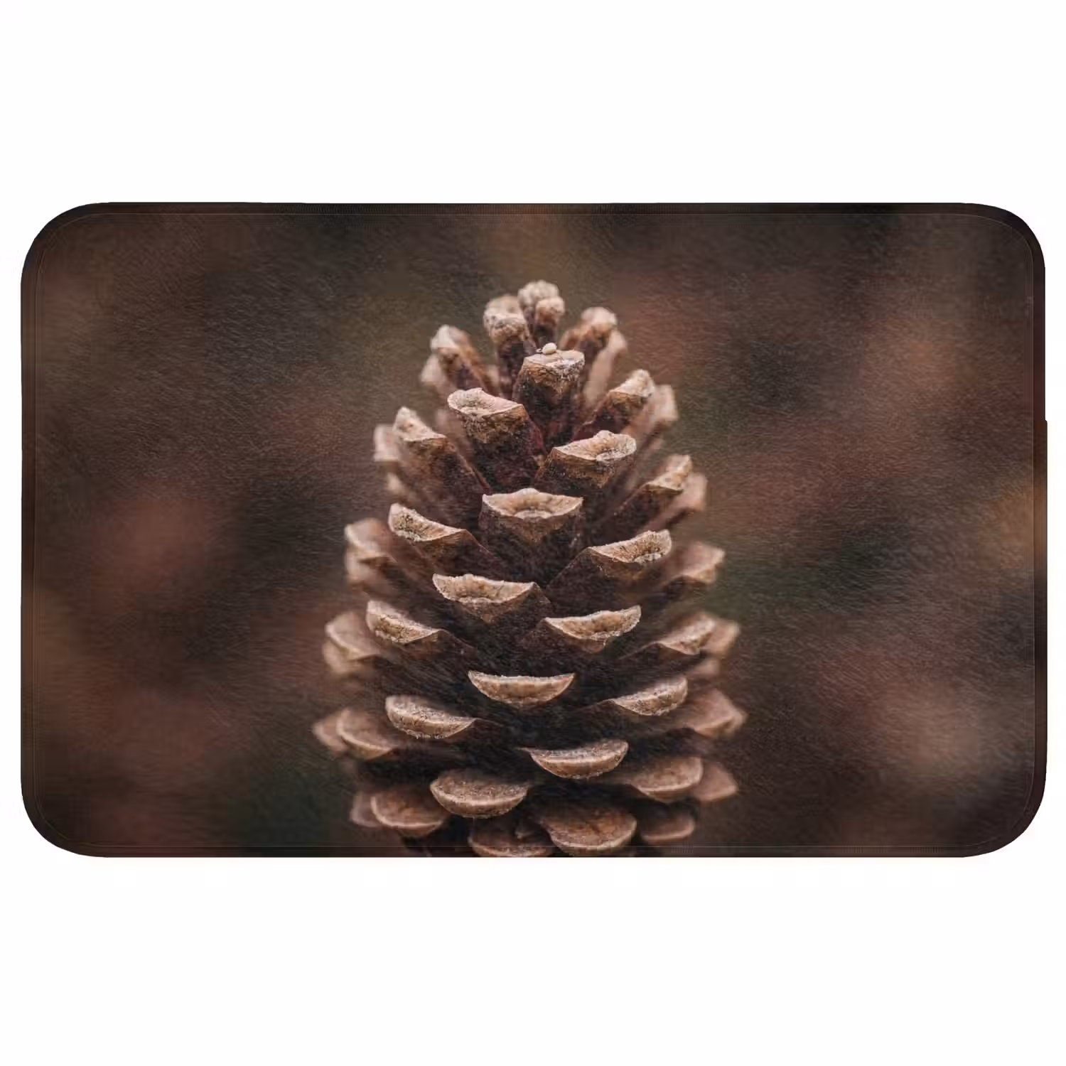 Dennenappel - Bos - Herfst - Bruin - Sfeervol Badmat middel -3d