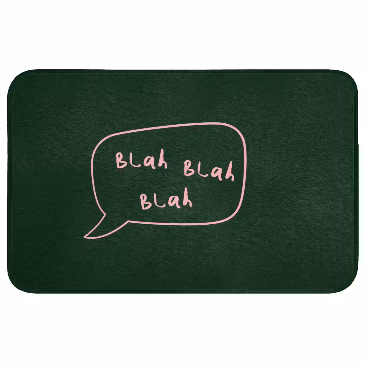 Tekstwolkje - Donkergroen - BLAH BLAH BLAH Badmat middel -3d