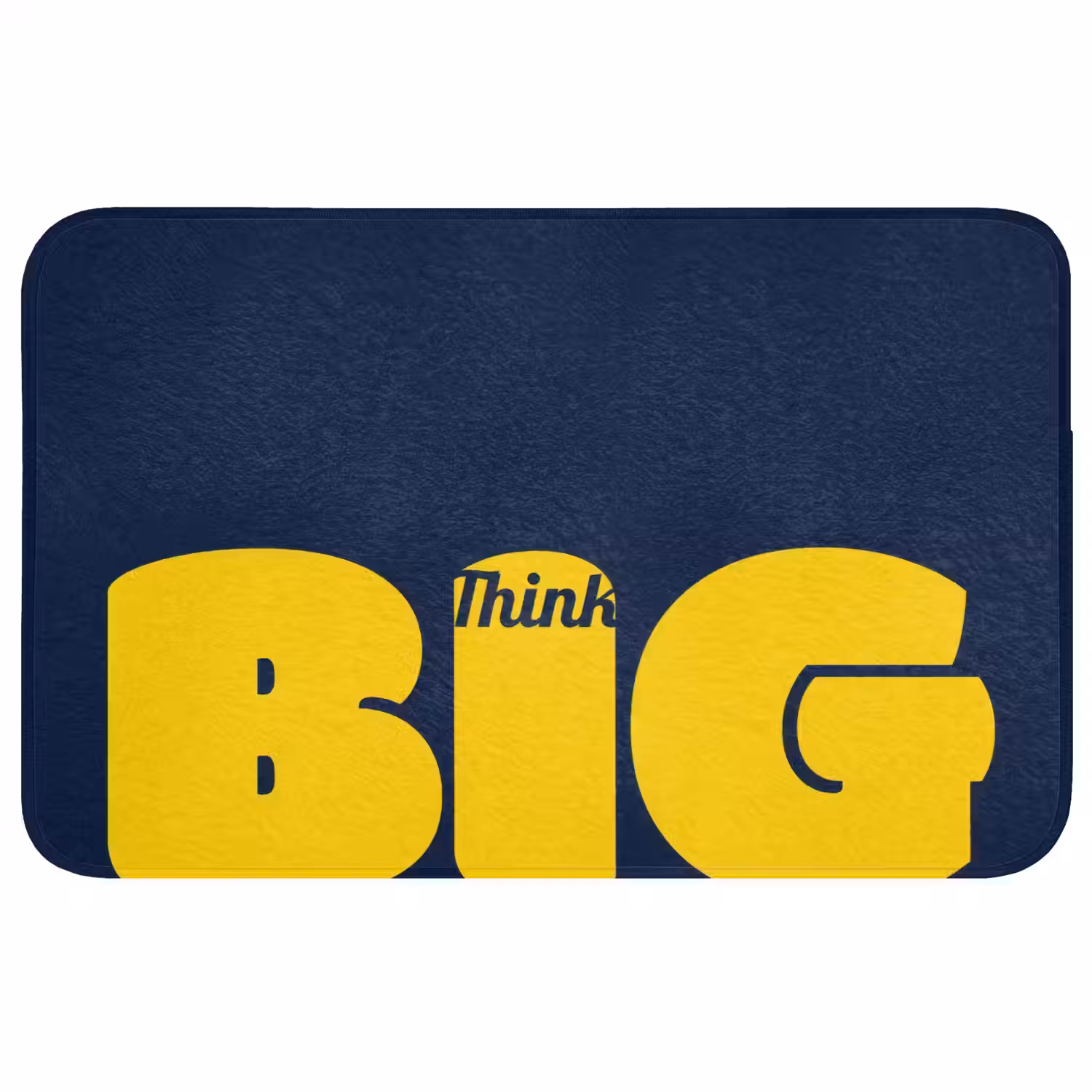 Think big - Blauw - Geel Badmat middel -3d