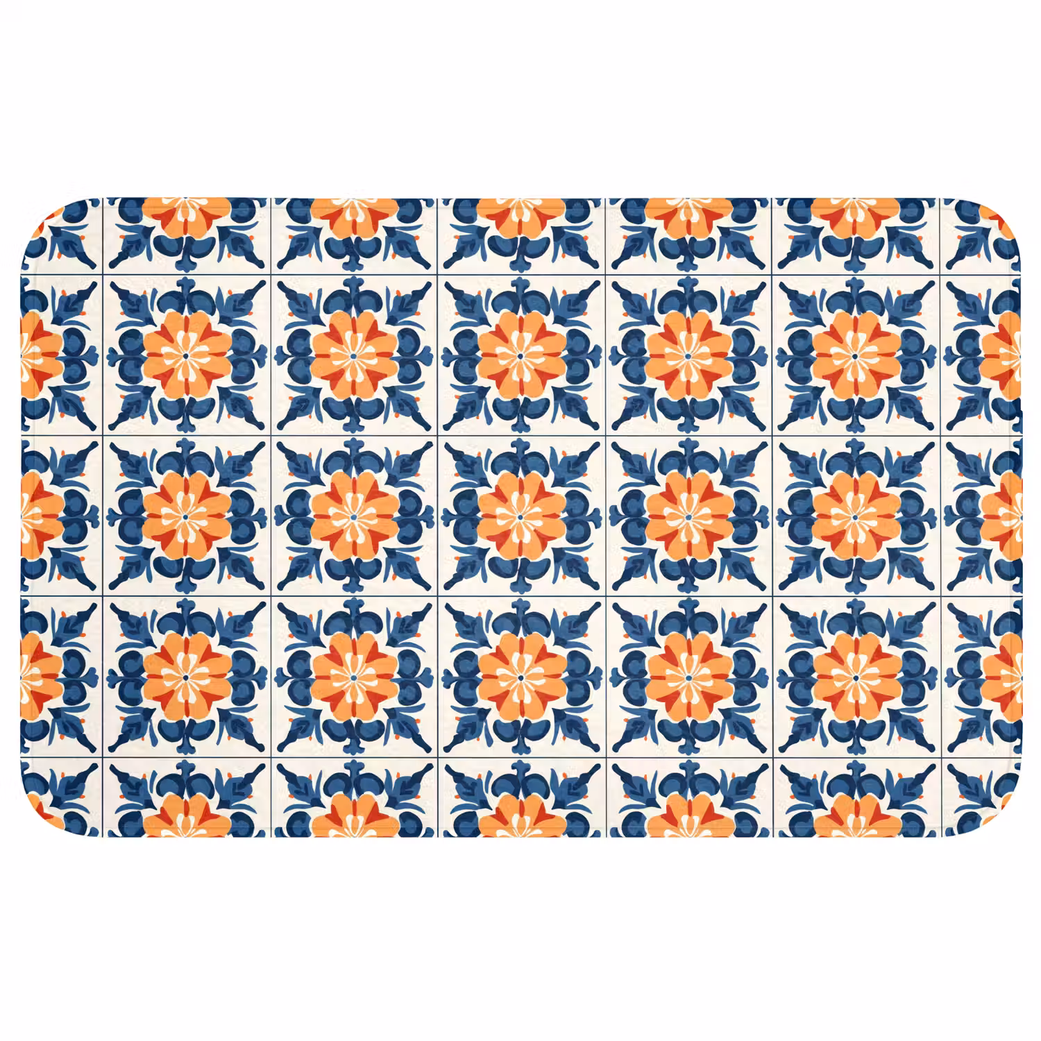 Traditioneel - Tegel - Oranje Badmat middel 997 -3d