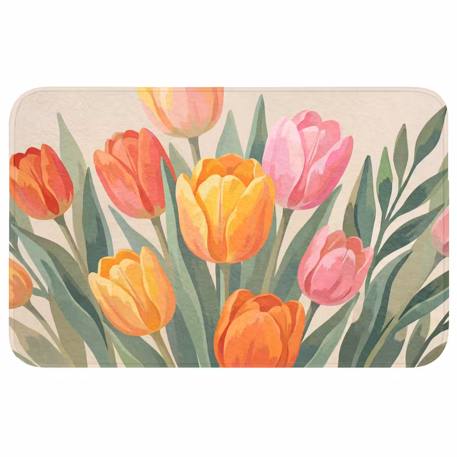 Tulpen - Abstract - Kleurrijk Badmat middel -3d
