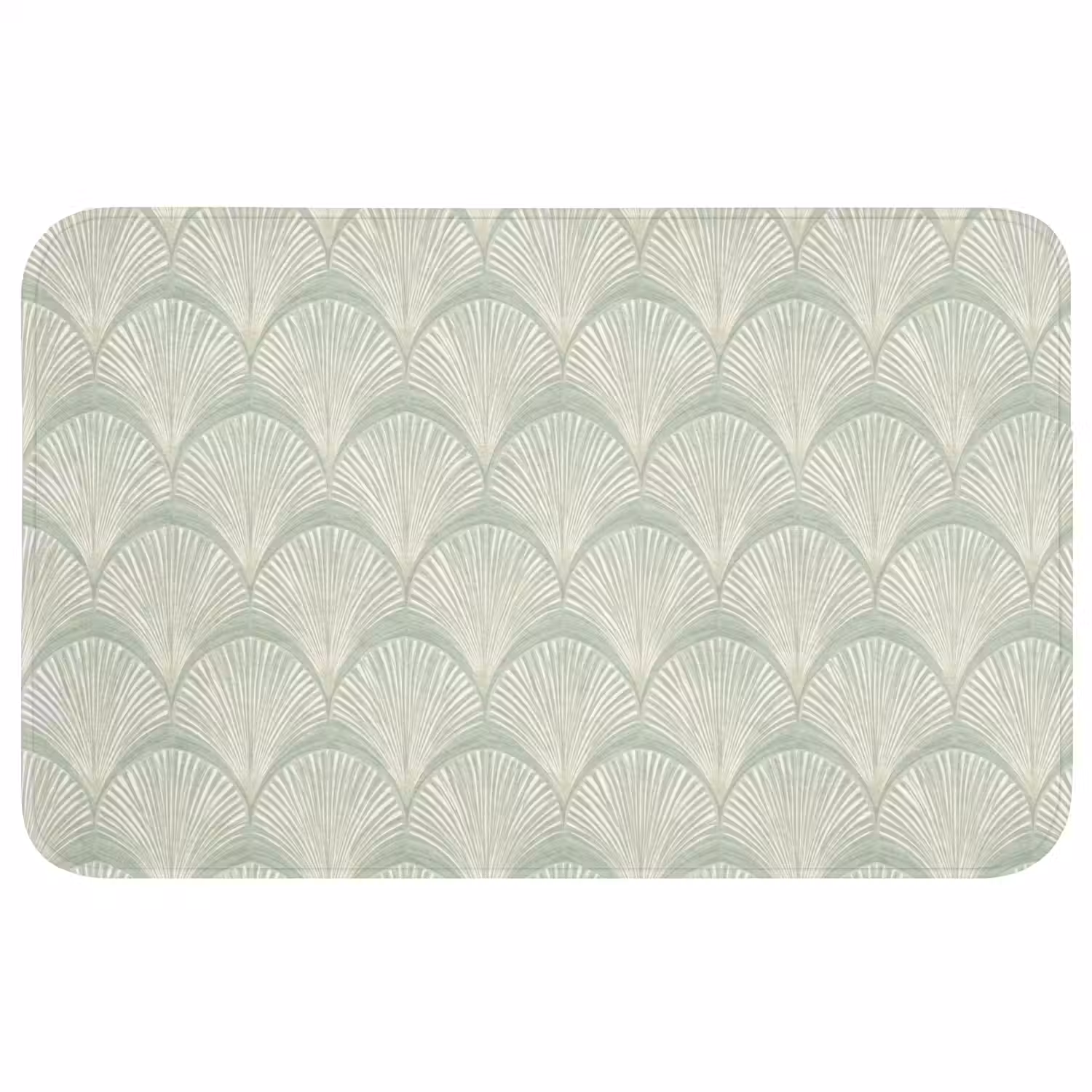 Waaiers - Patroon - Groen Badmat middel 997 -3d