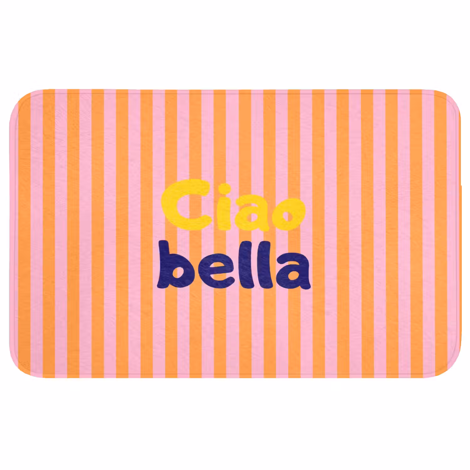 Verticaal - Strepen - Oranje - Ciao bella Badmat middel -3d