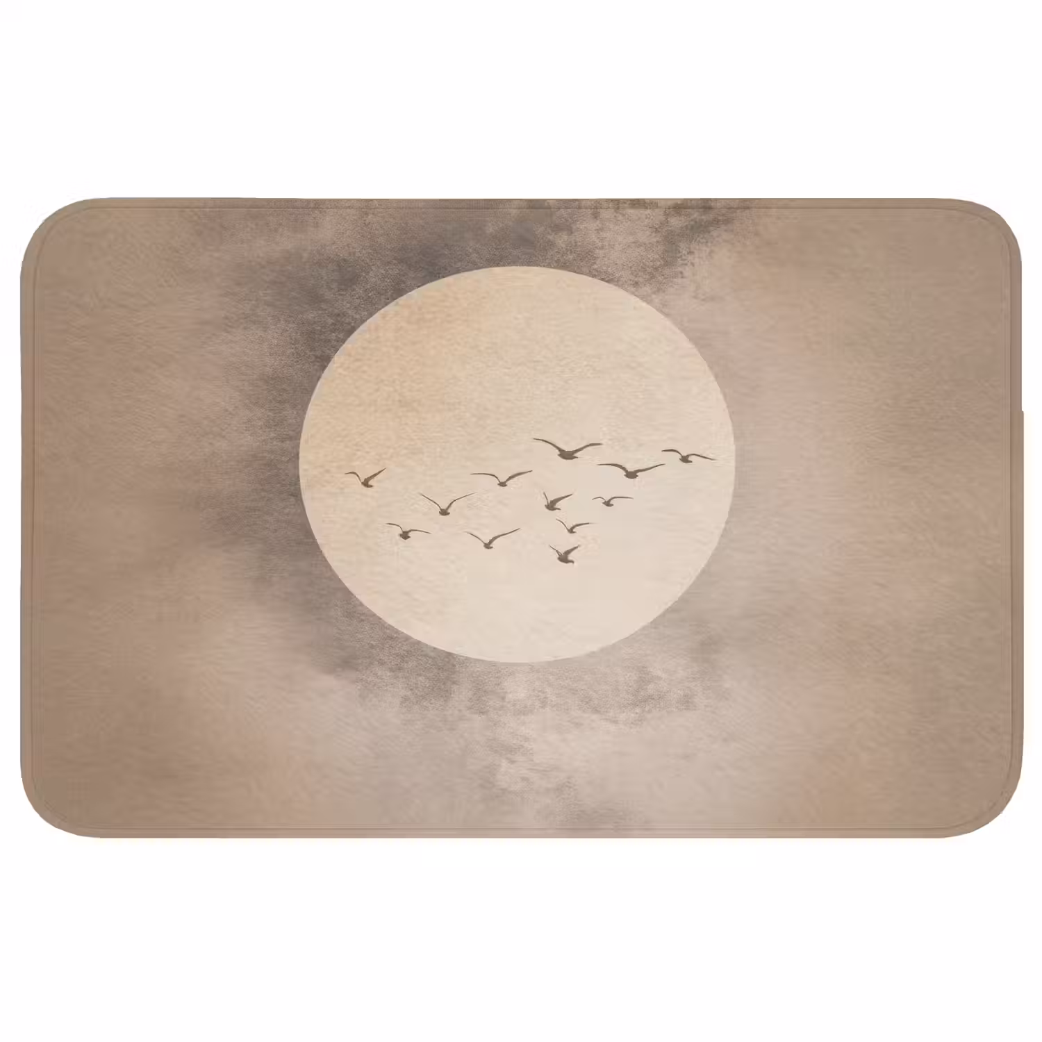 Vogel - Beige - Japandi Badmat middel -3d