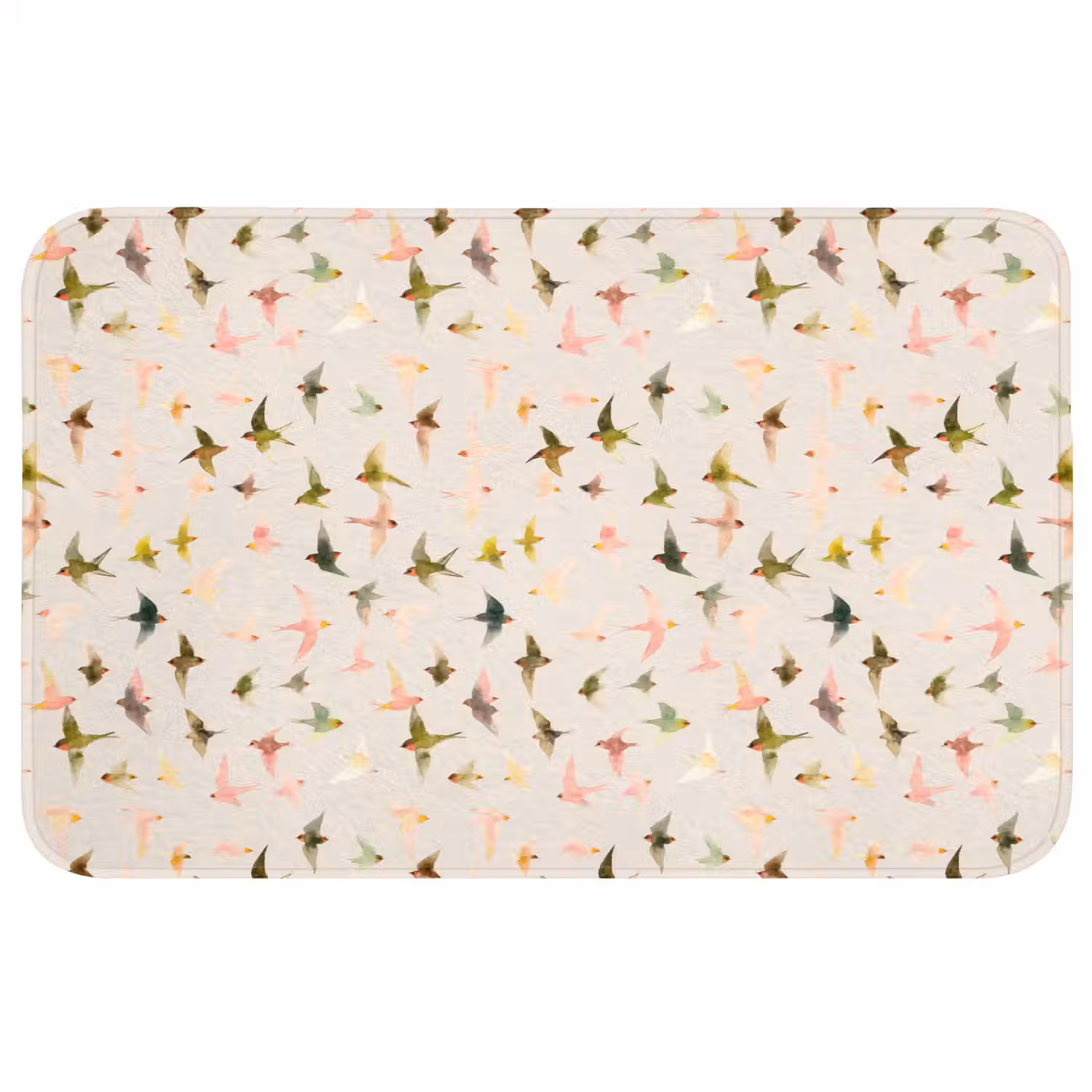 Vogels - Vliegen - Kleurrijk Badmat middel 997 -3d