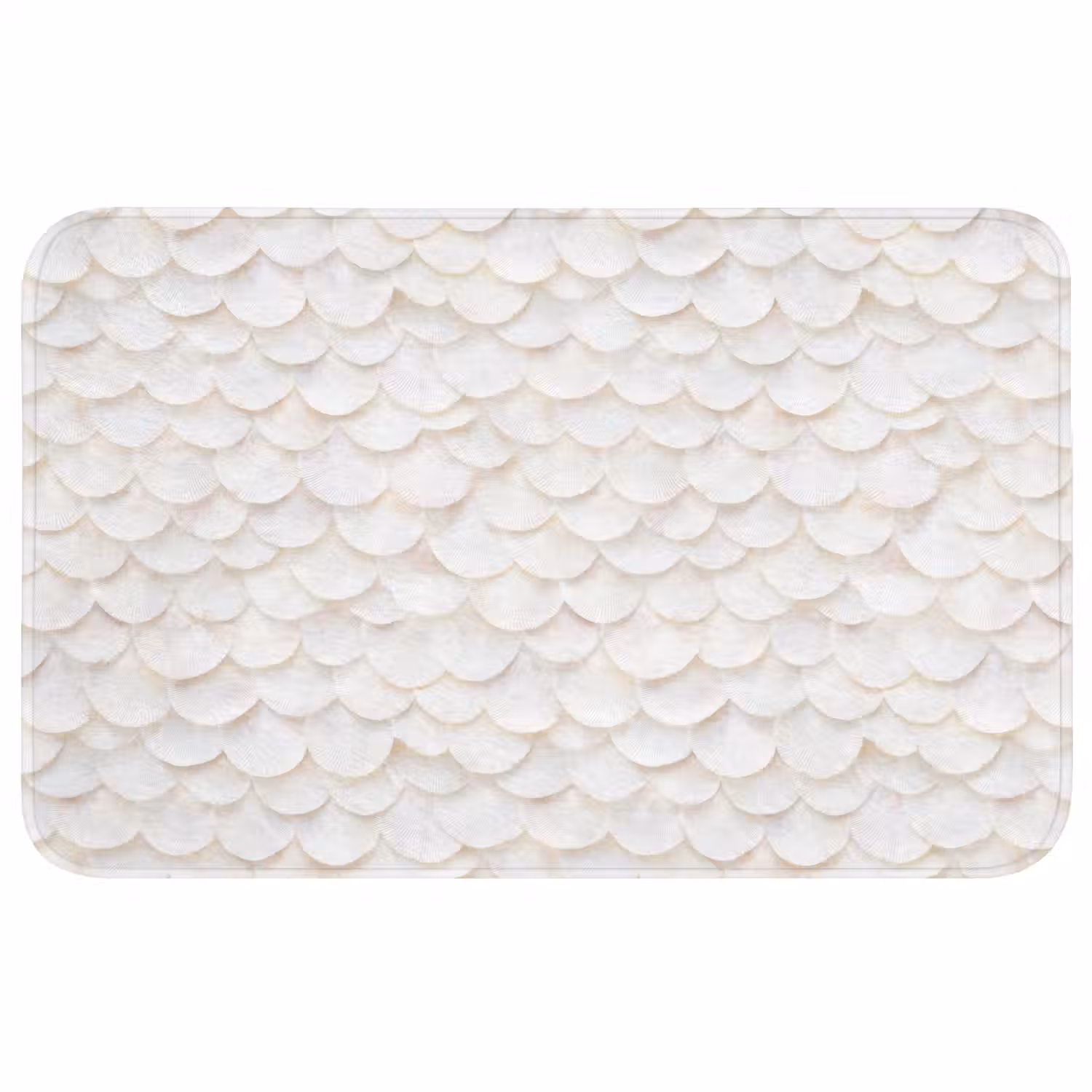 Schubben - Wit - Elegant Badmat middel 997 -3d
