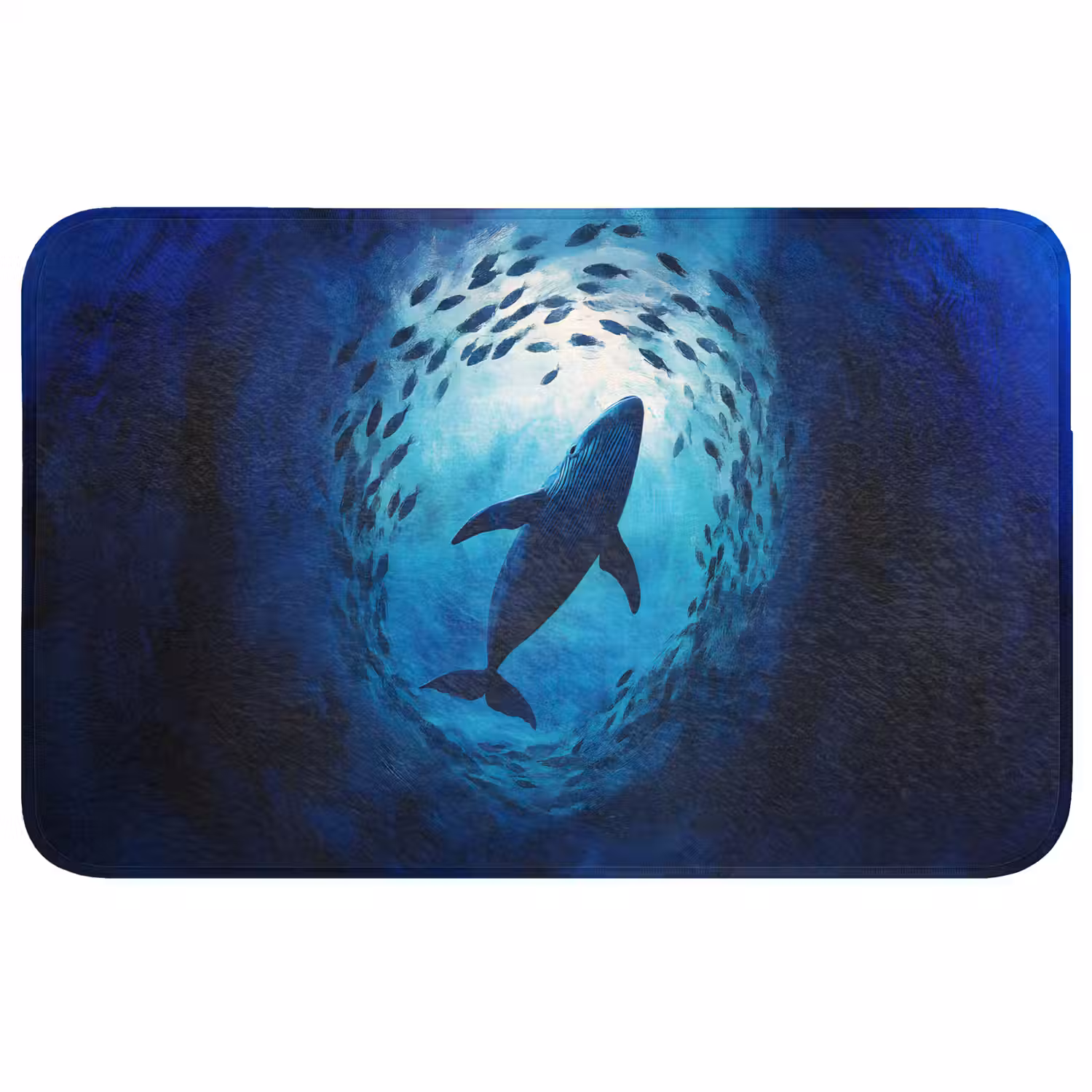 Walvis - Vissen - Donkerblauw Badmat middel -3d