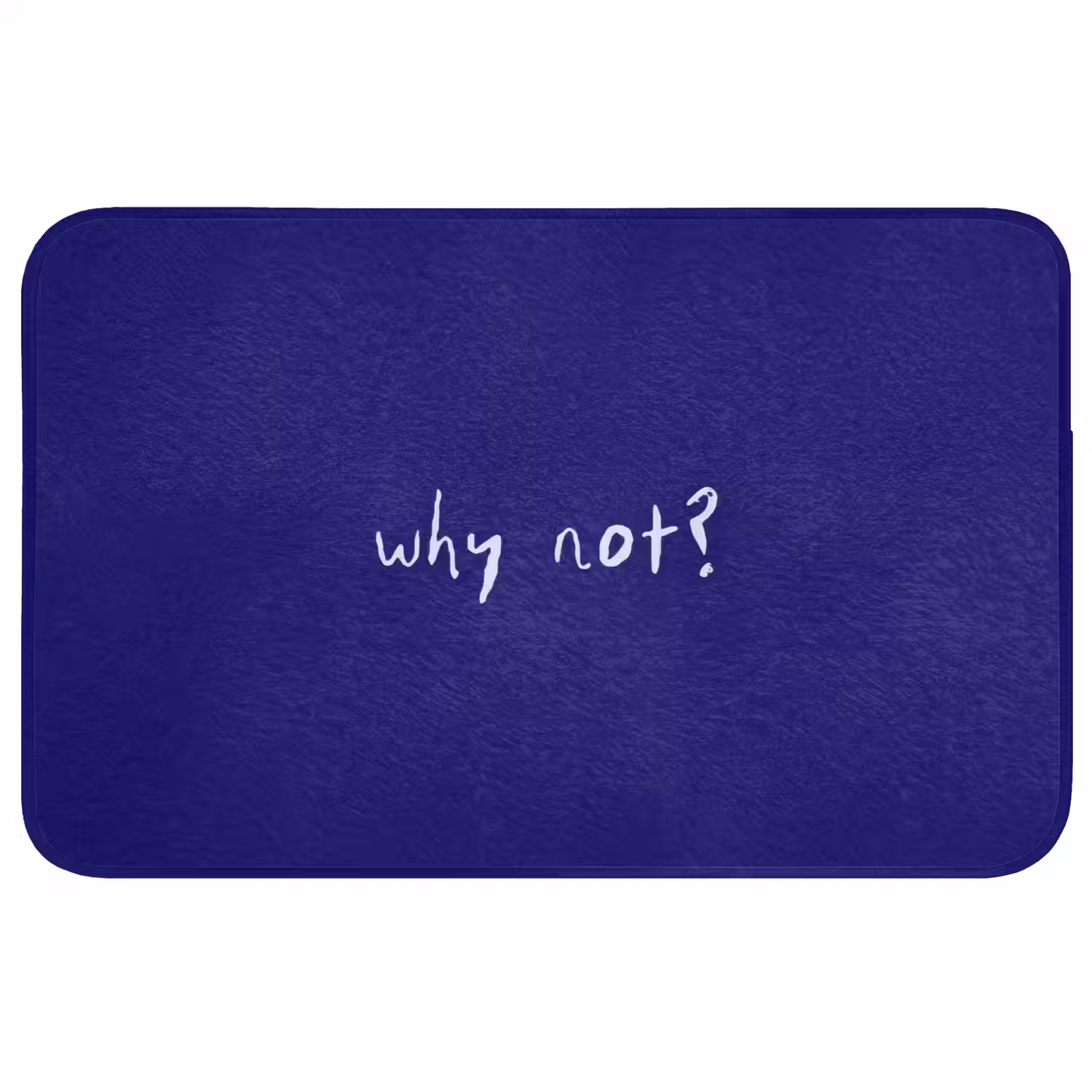 Why not - Blauw - Handgeschreven Badmat middel -3d