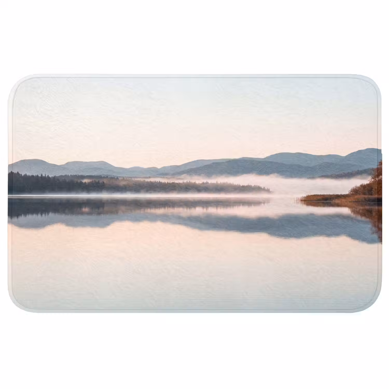 Water - Bomen - Mistlaag Badmat middel -3d