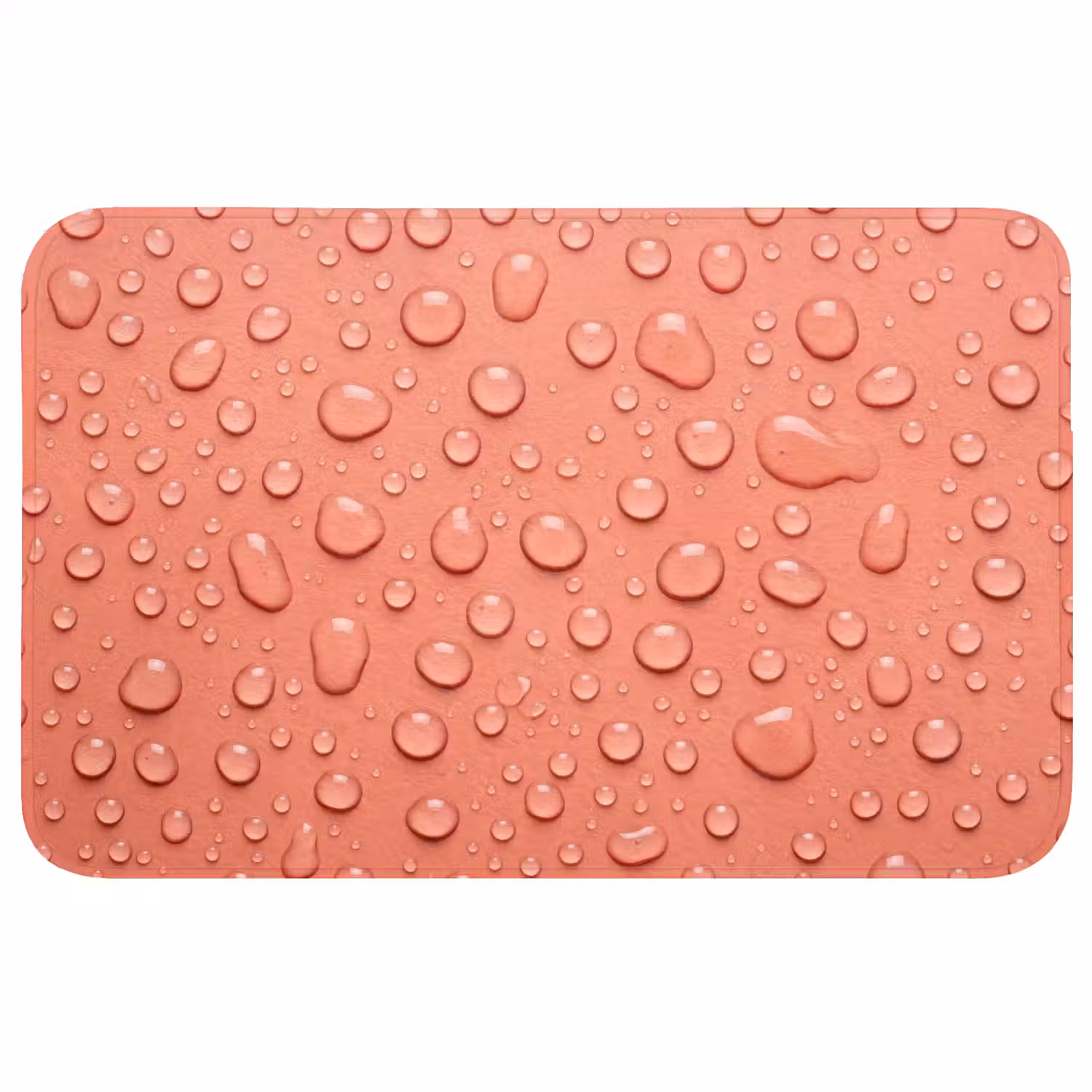 Water - Druppels - Roze Badmat middel -3d