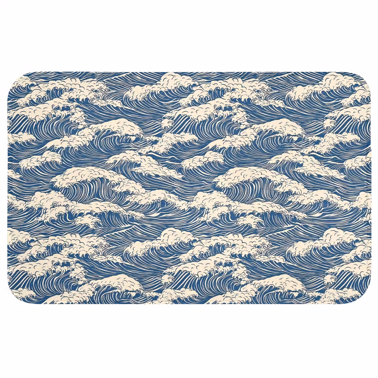 Golven - Klassiek - Blauw Badmat middel 997 -3d