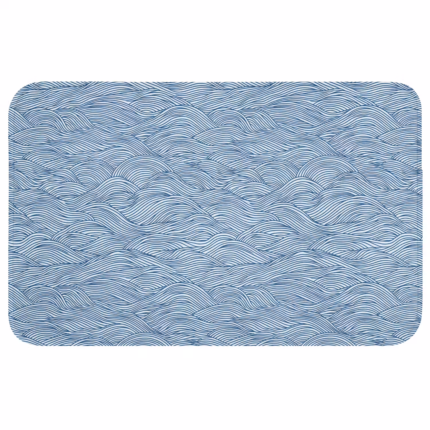 Golven - Ritmisch - Blauw Badmat middel 997 -3d
