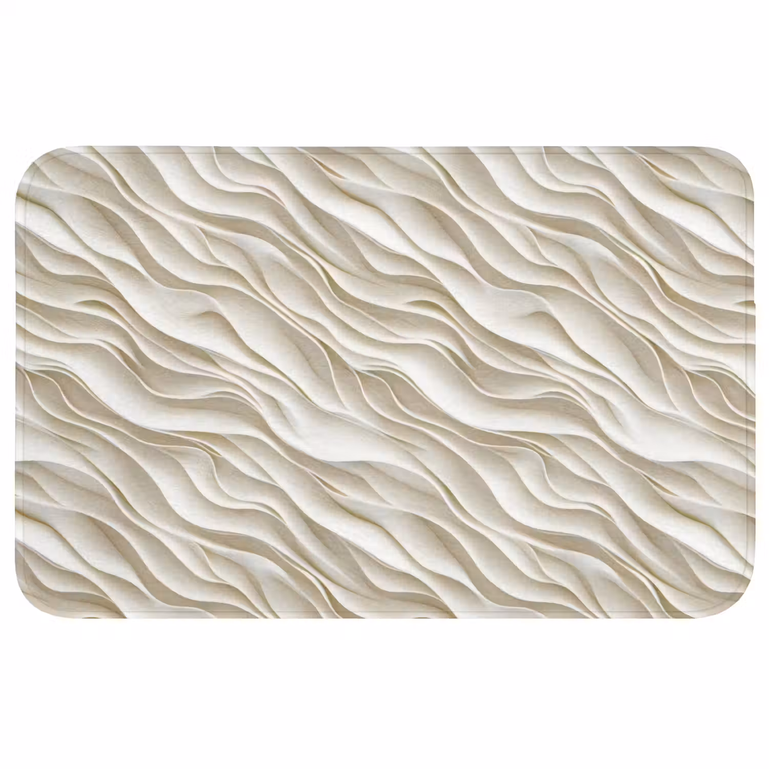 Golven - Wit - Minimalistisch Badmat middel 997 -3d