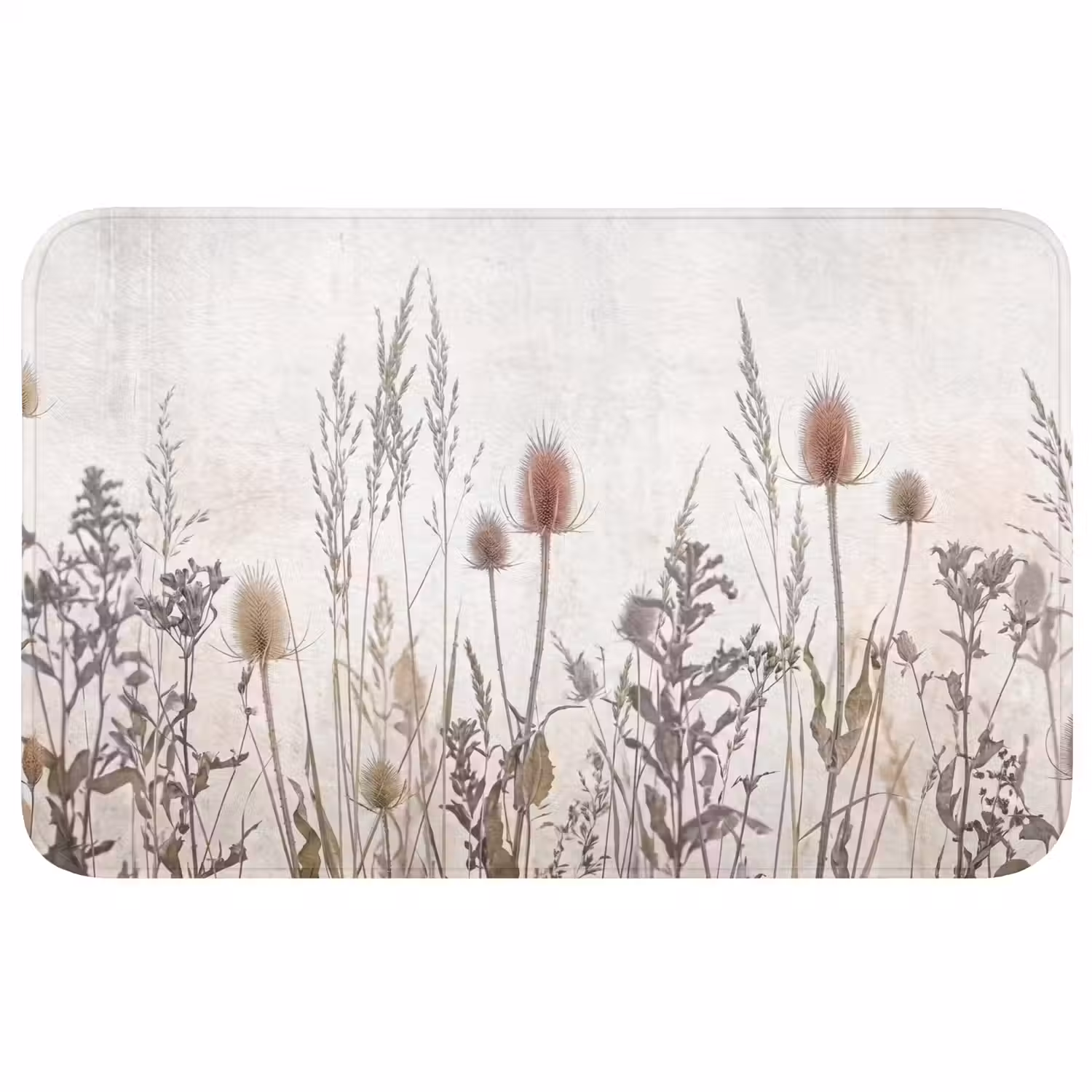Weidebloemen - Design - Sepia Badmat middel -3d