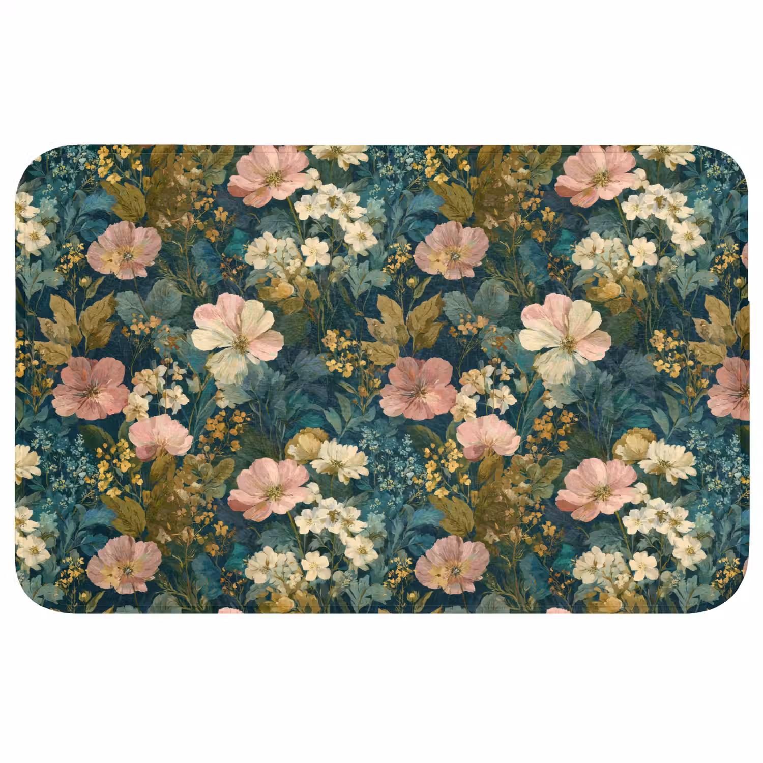 Wilde bloemen - Botanisch - Patroon - Roze - Romantisch Badmat middel 997 -3d