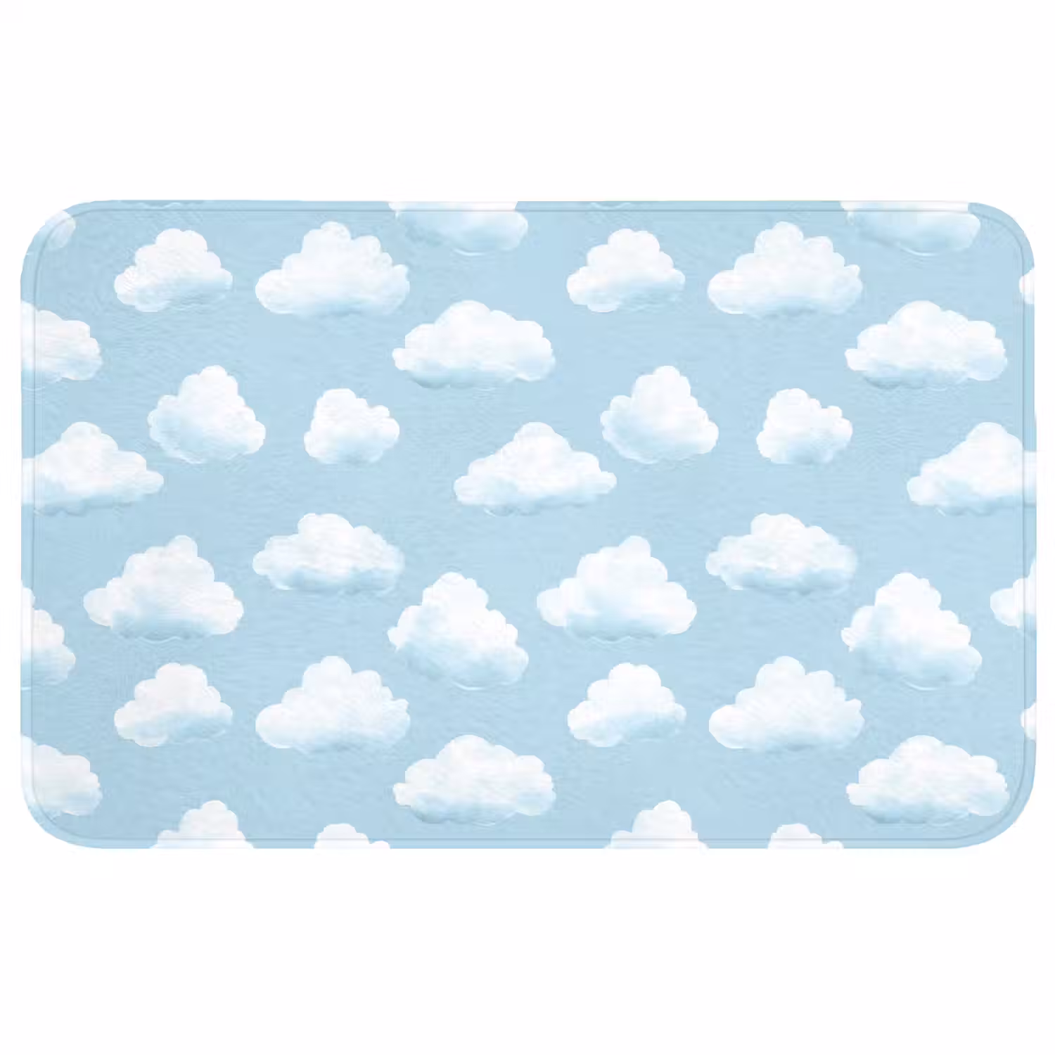 Wolken - Illustratie - Blauw Badmat middel 997 -3d