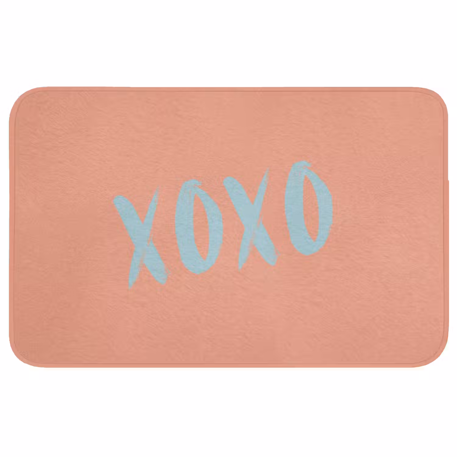 XOXO - Blauw - Perzikkleur Badmat middel -3d