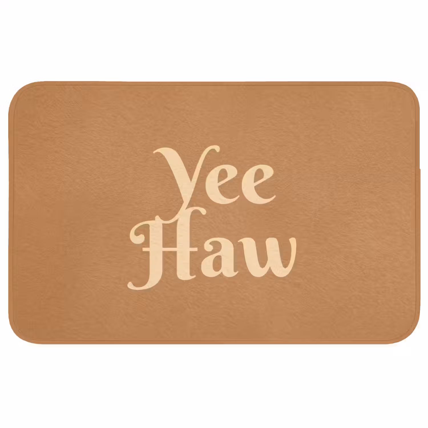 Yee haw - Bruin - Minimalistisch Badmat middel -3d