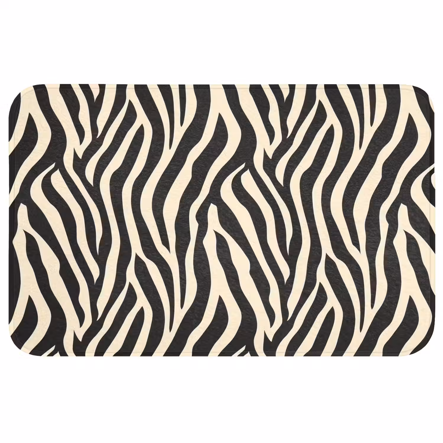 Zebra - Print - Klassiek - Zwart Badmat middel 997 -3d
