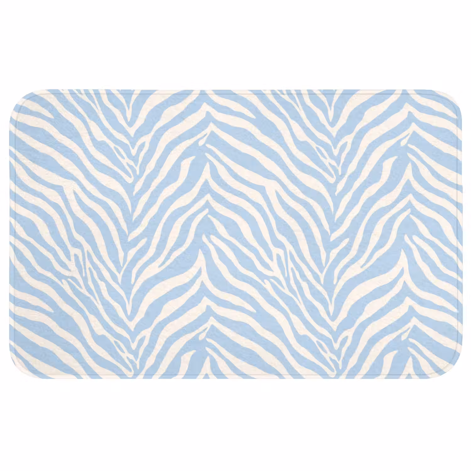 Zebra - Motief - Blauw - Wit Badmat middel 997 -3d