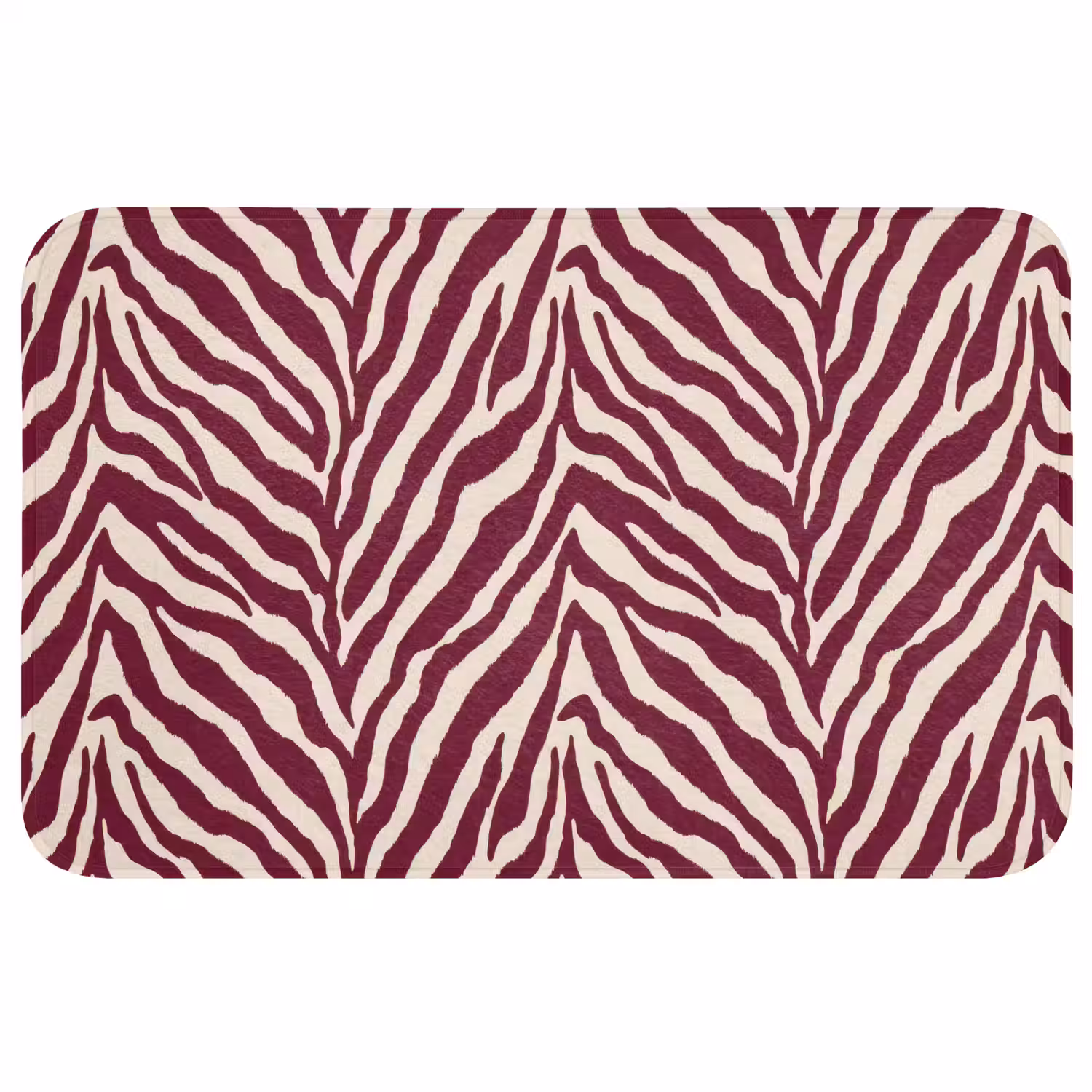 Zebra - Motief - Bordeaux - Rood Badmat middel 997 -3d