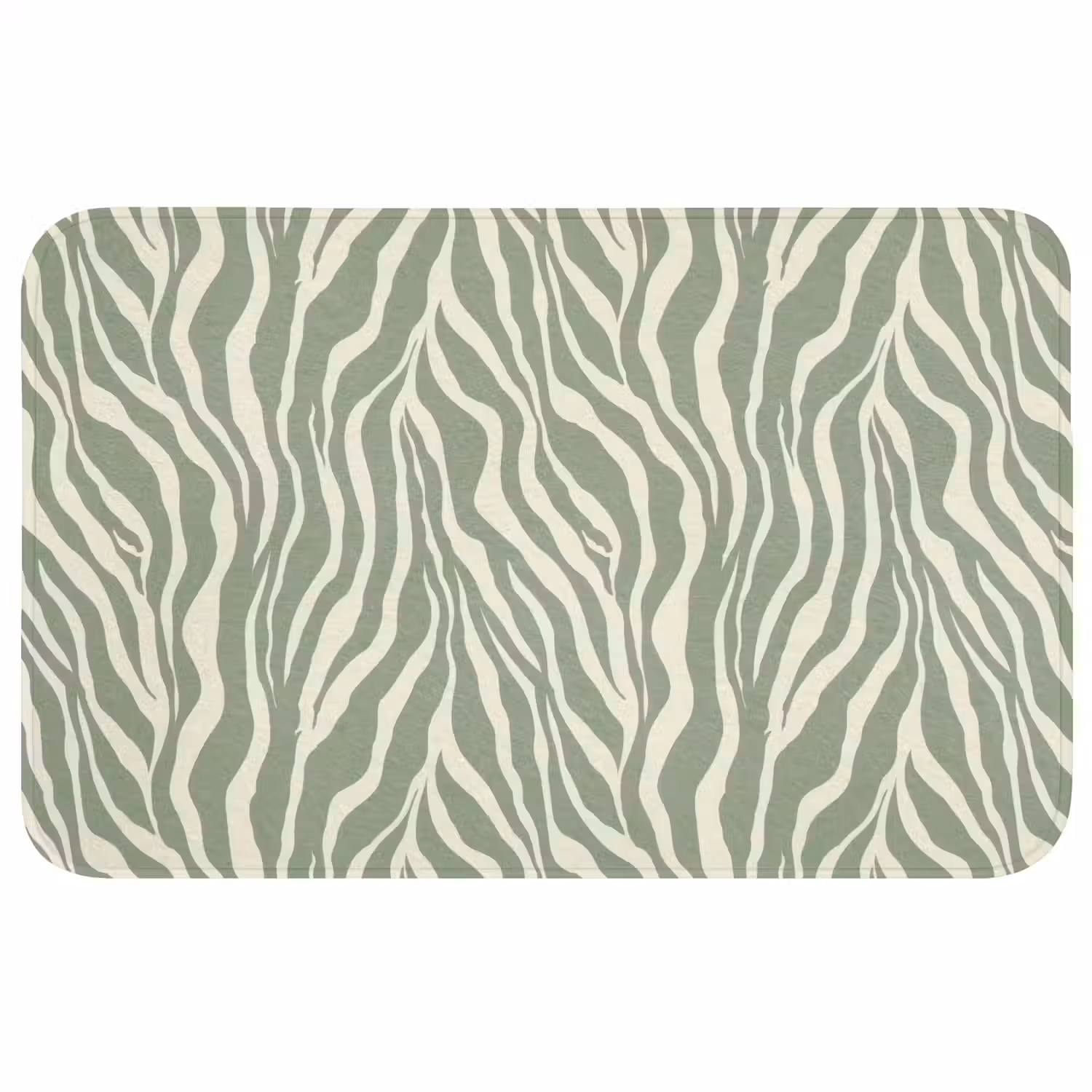 Zebra - Motief - Groen Badmat middel 997 -3d