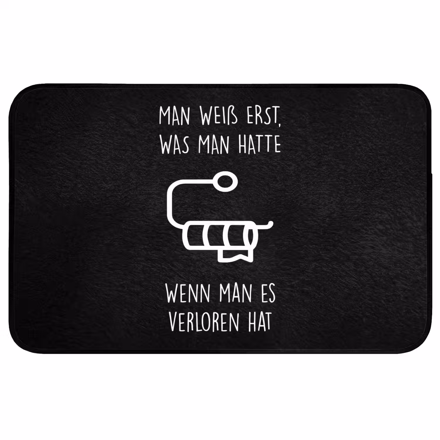 Quotes - WC papier - Zwart - Humor Badmat middel -3d
