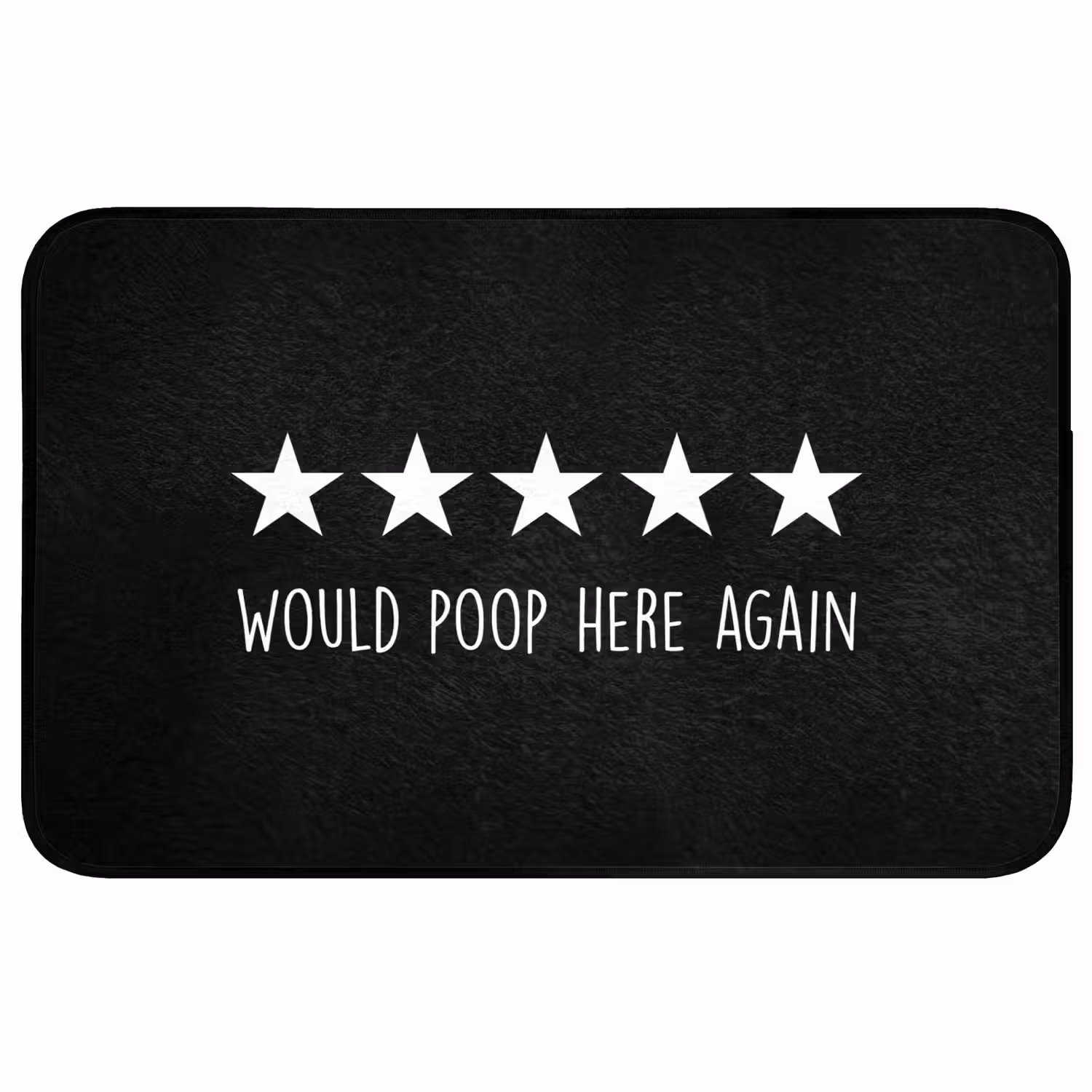 Quotes - Would poop here again - Humor - Zwart - Spreuk Badmat middel -3d