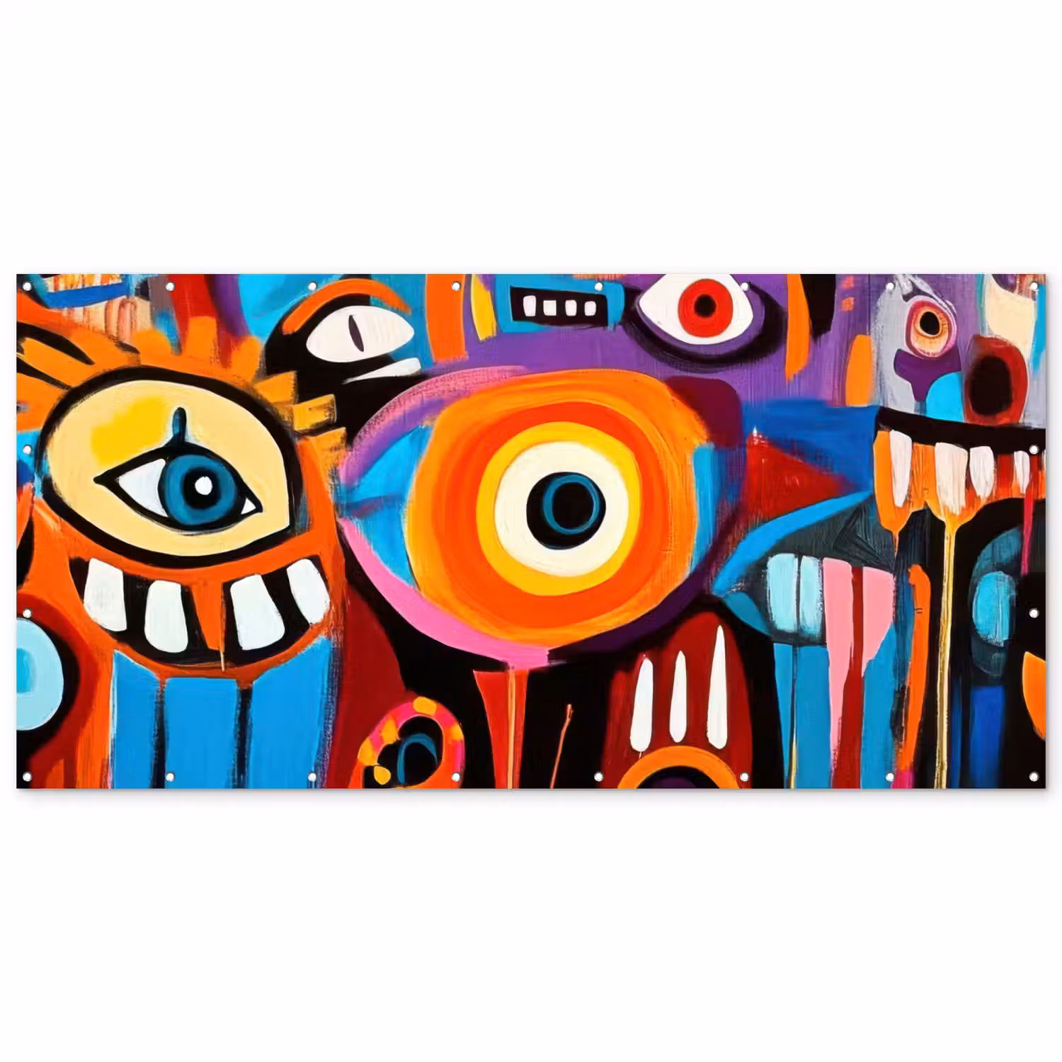 Abstract - Gezicht - Kleurrijk Balkonbeschermer Duitsland klein -zz_3d