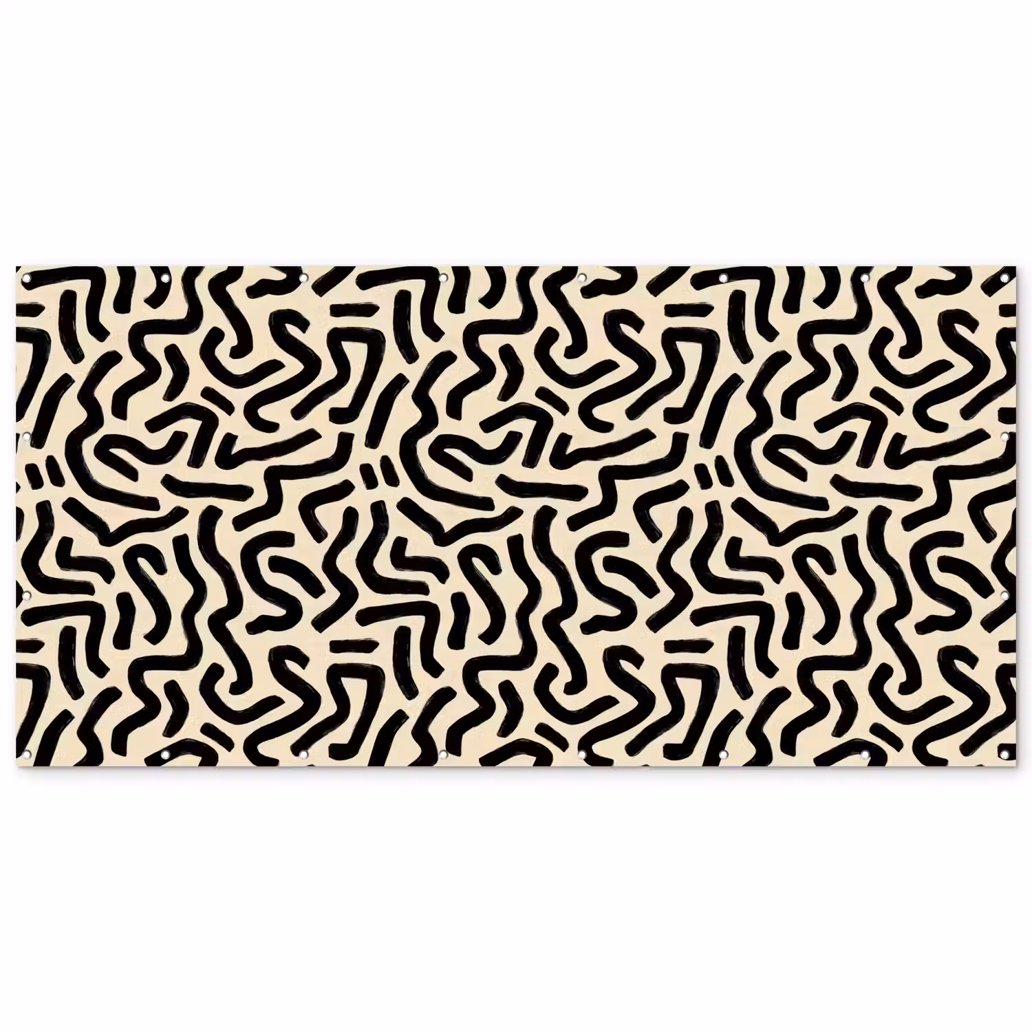 Abstract - Lijnen - Zwart Balkonbeschermer Duitsland klein 596 -zz_3d