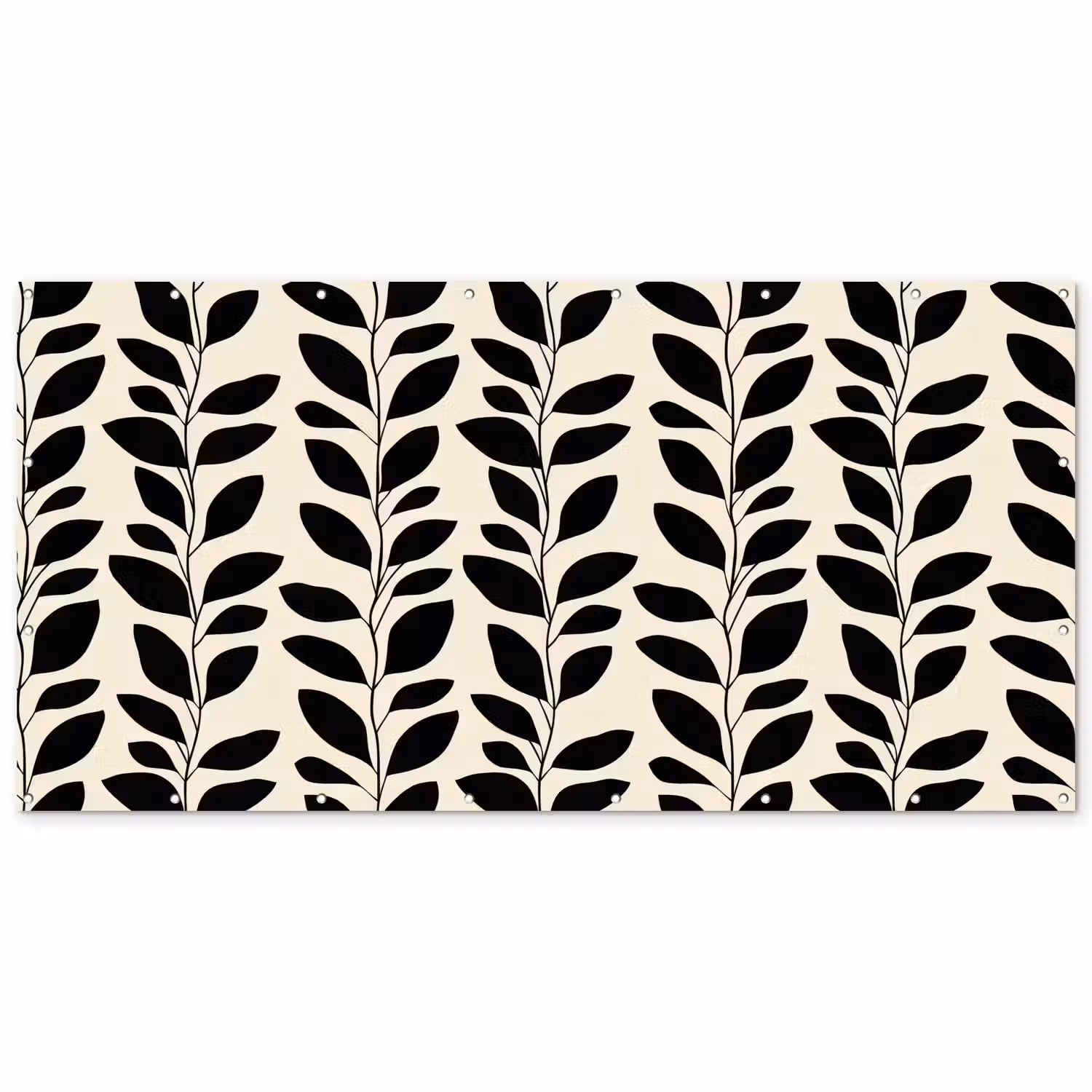 Botanisch - Dessin - Zwart - Beige Balkonbeschermer Duitsland klein 596 -zz_3d