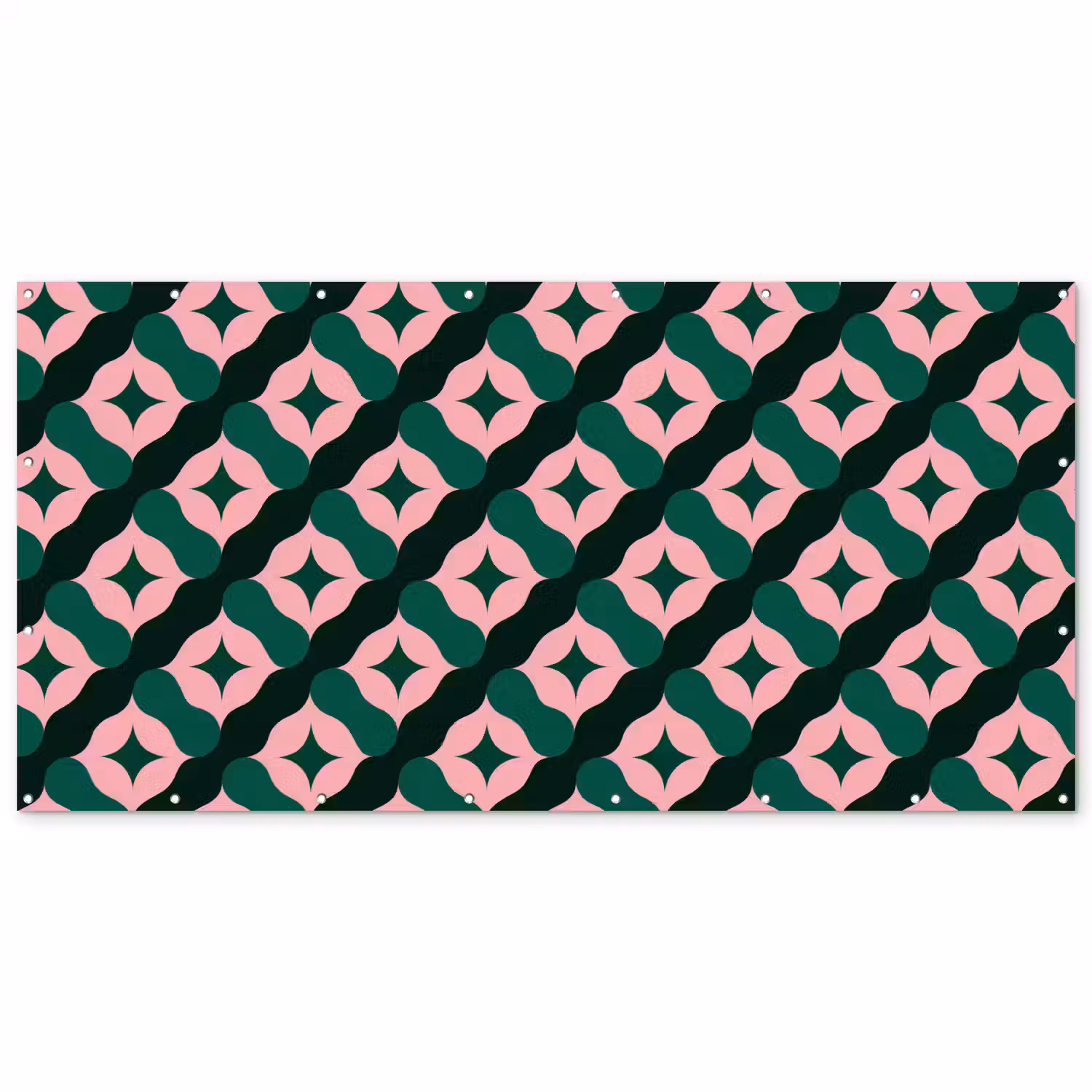 Groen - Roze - Retro - Sterren Balkonbeschermer Duitsland klein 596 -zz_3d