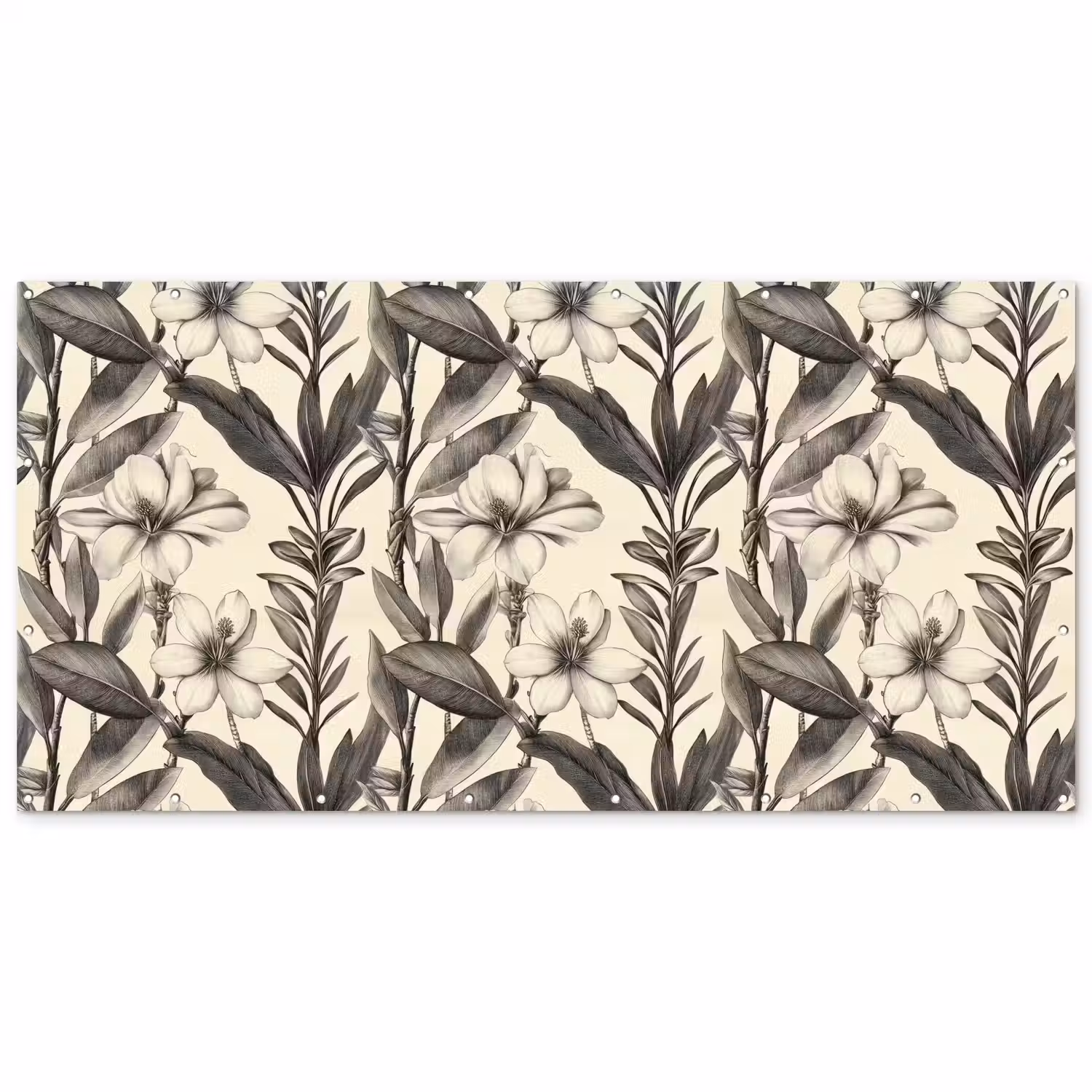 Klassiek - Botanisch - Zwart - Beige Balkonbeschermer Duitsland klein 596 -zz_3d