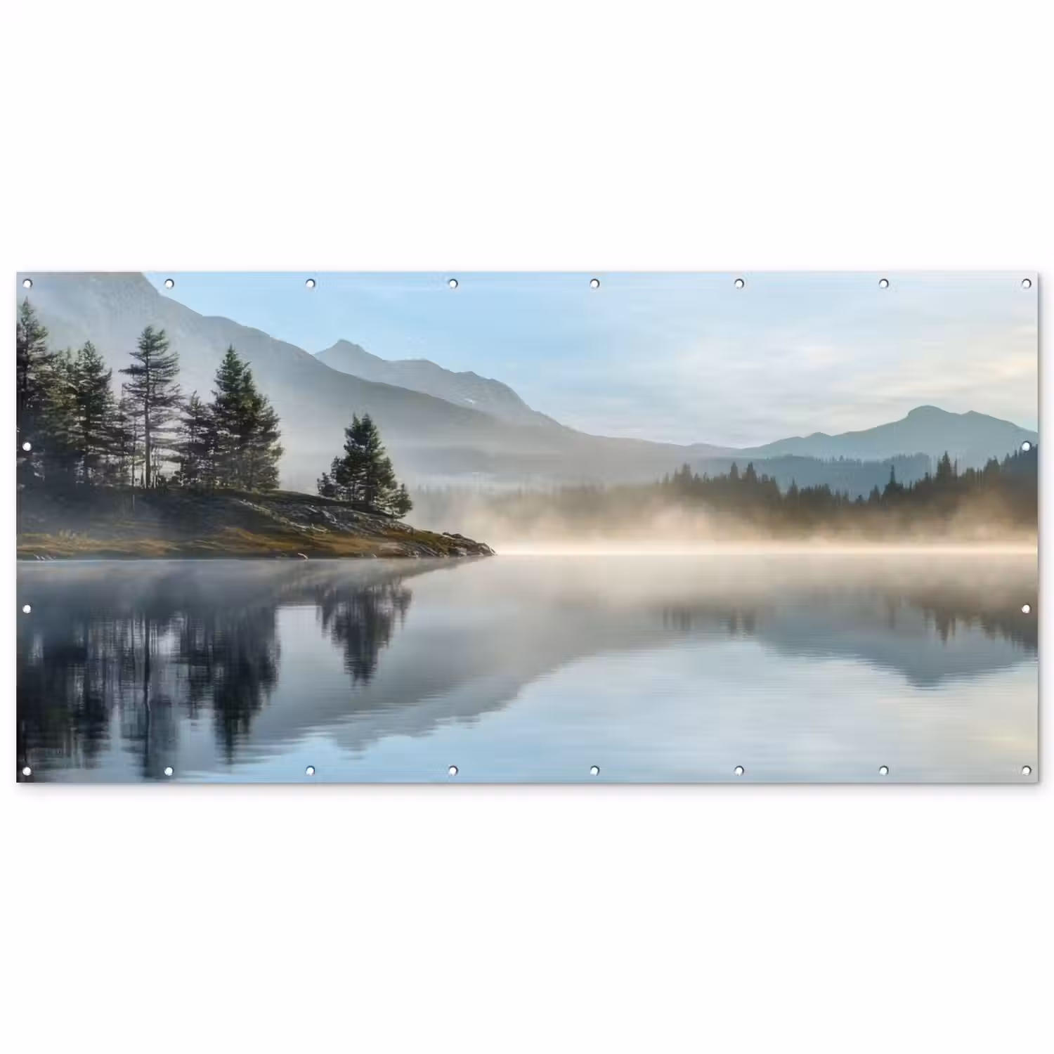 Meer - Mist - Bergen - Landschap Balkonbeschermer Duitsland klein -zz_3d