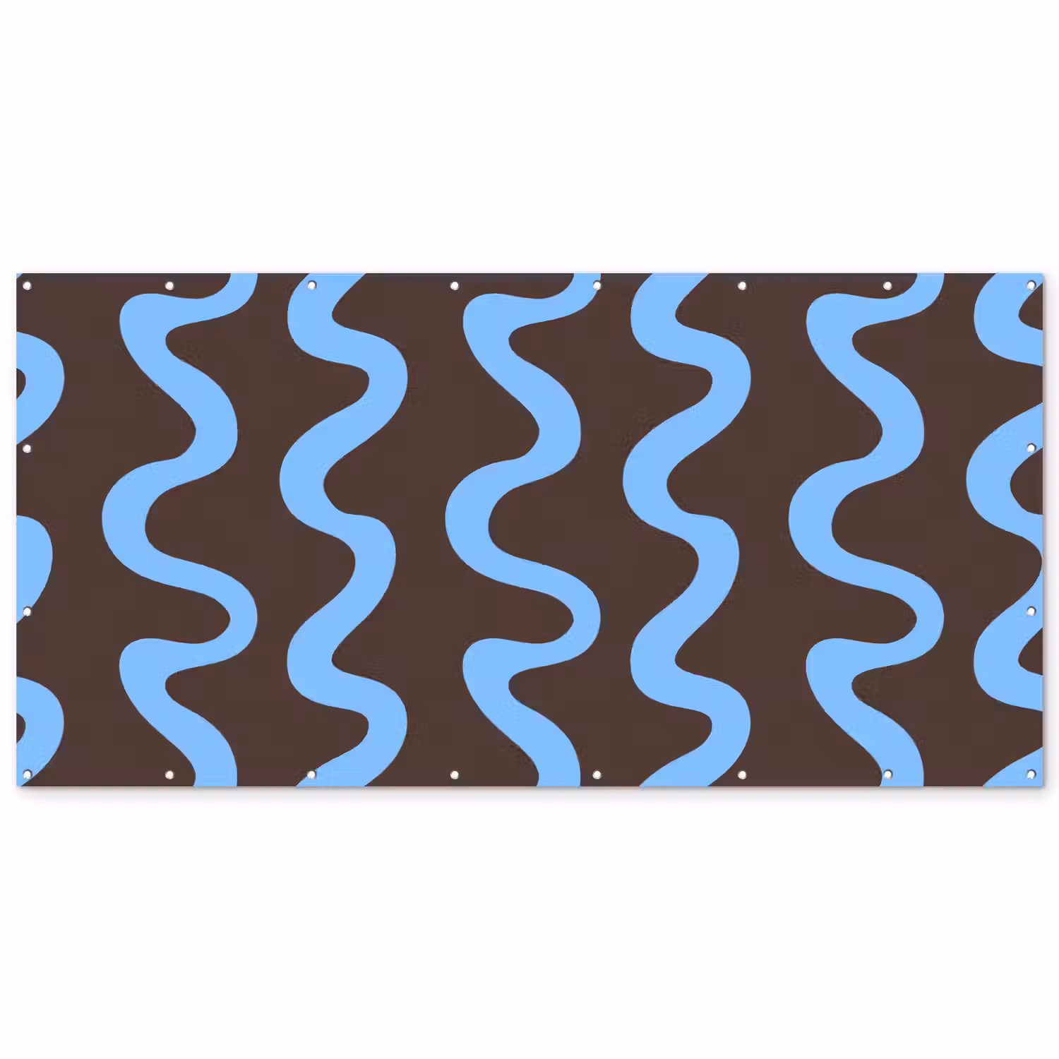 Kronkelende lijnen - Blauw - Bruin - Minimalistisch Balkonbeschermer Duitsland klein 596 -zz_3d