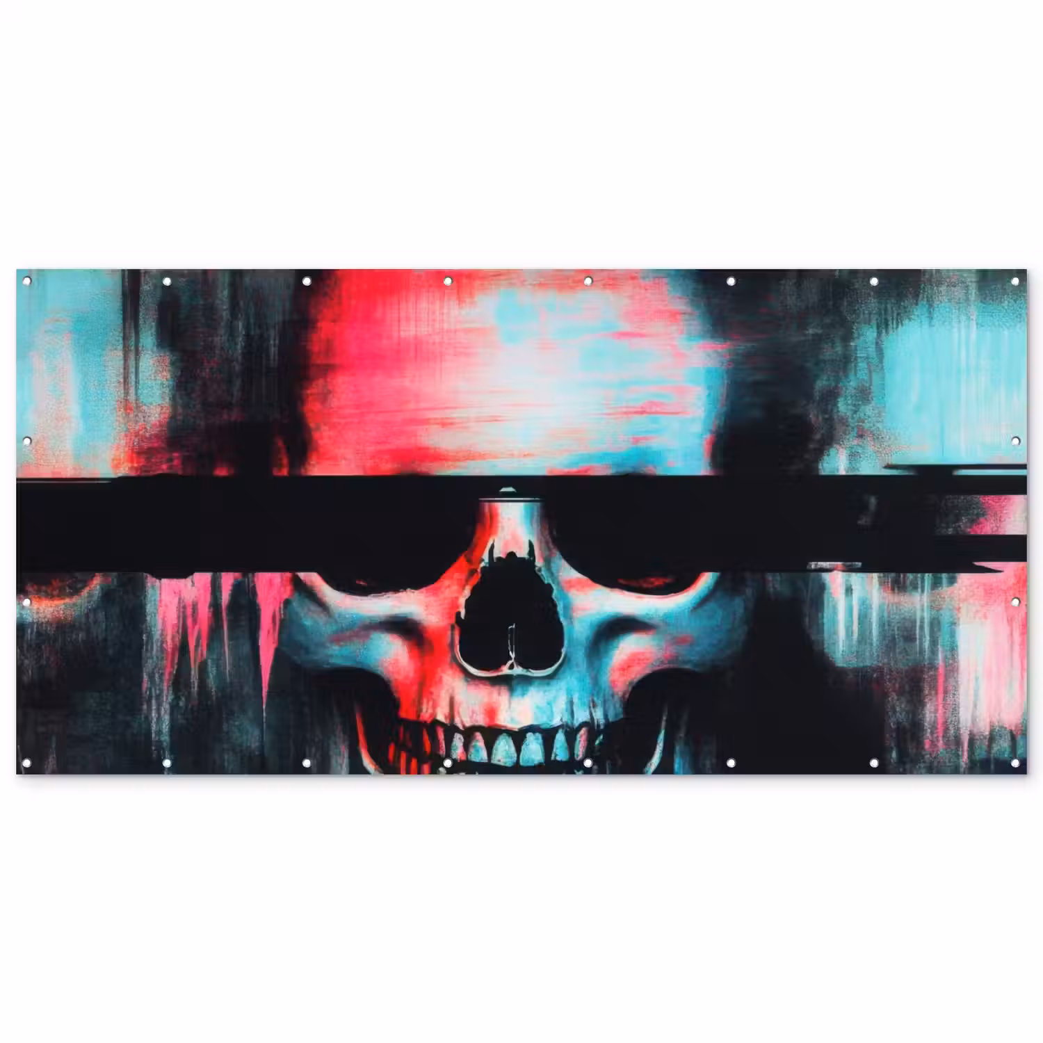 Schedels - Glitch - Cyberpunk Balkonbeschermer Duitsland klein -zz_3d