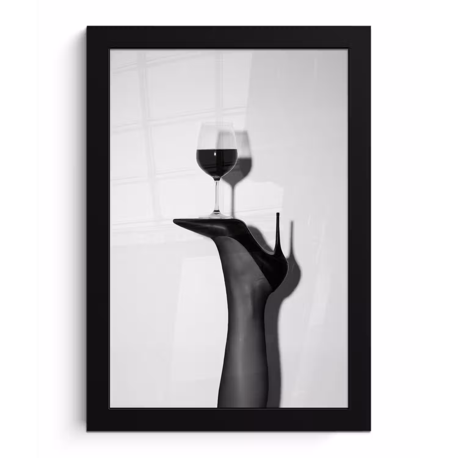 Hak - Wijn - Minimalistisch - Zwart fotolijst zwart zonder passe partout klein -3d